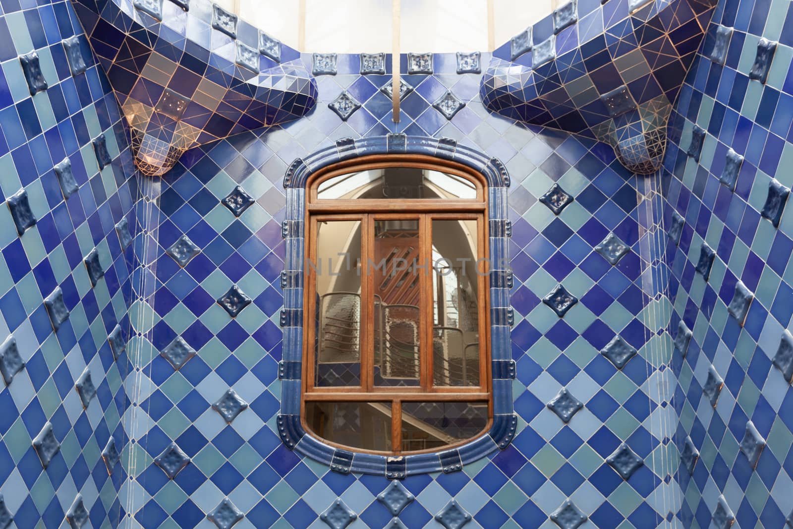 Casa Batllo atrium with inner windows, Barcelona, Spain by vlad-m