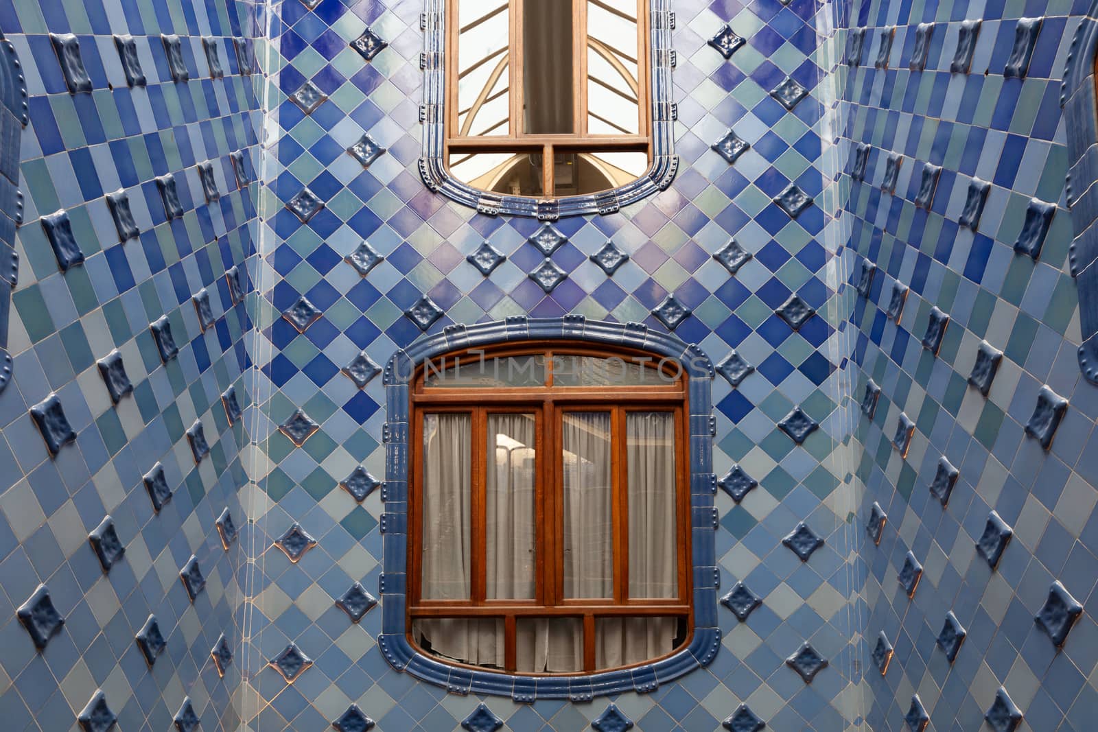 Casa Batllo atrium with inner windows, Barcelona, Spain by vlad-m