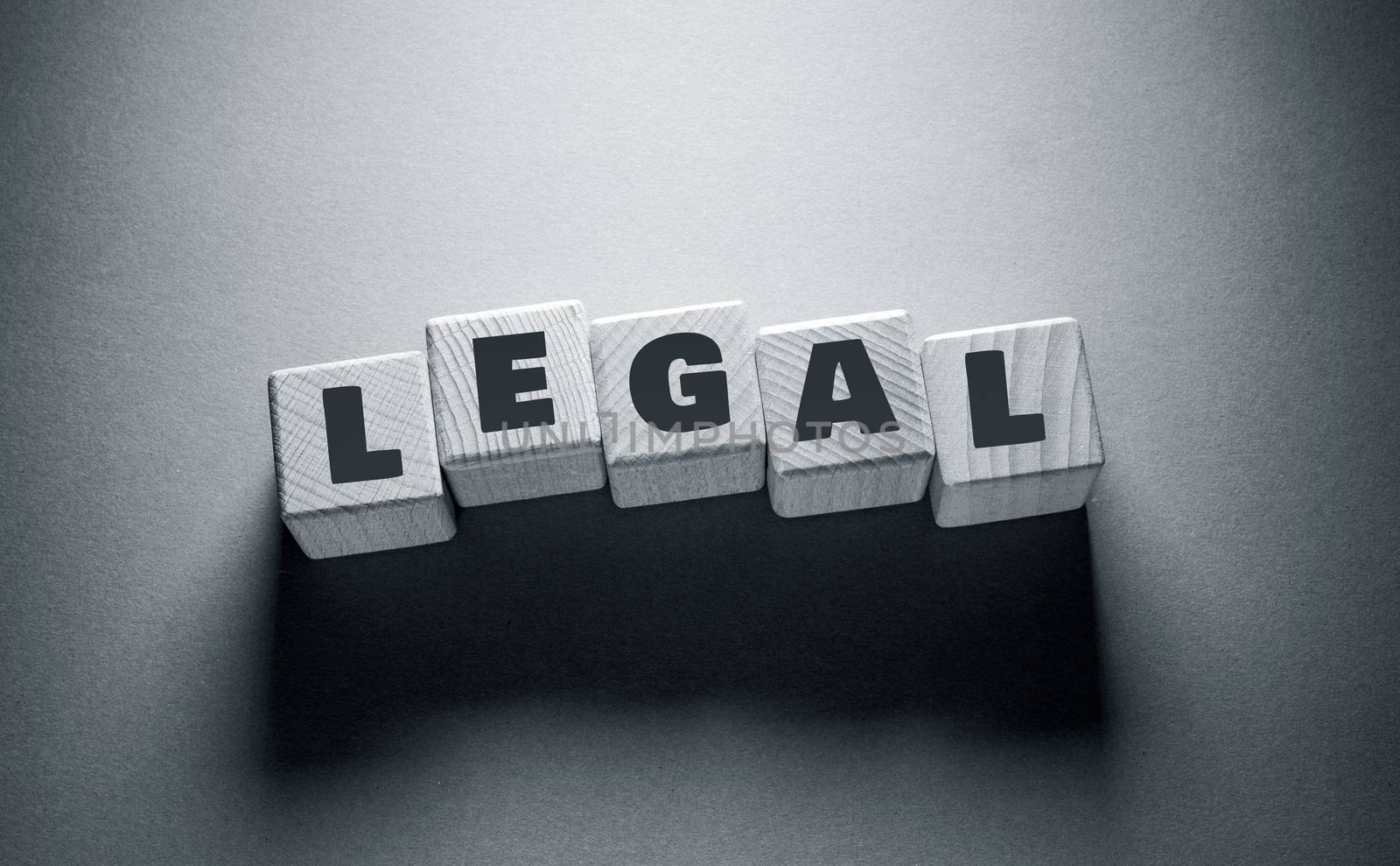 Legal Word with Wooden Cubes by Jievani