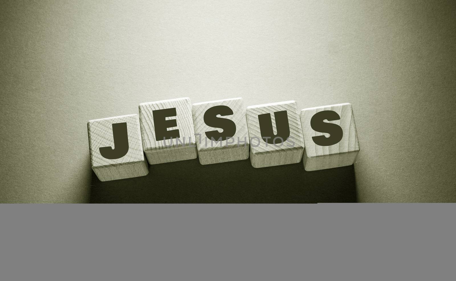 Jesus Word with Wooden Cubes by Jievani