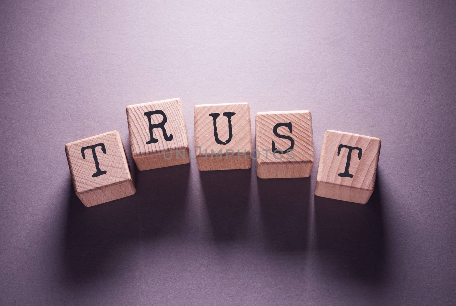 Trust Word Written on Wooden Cubes