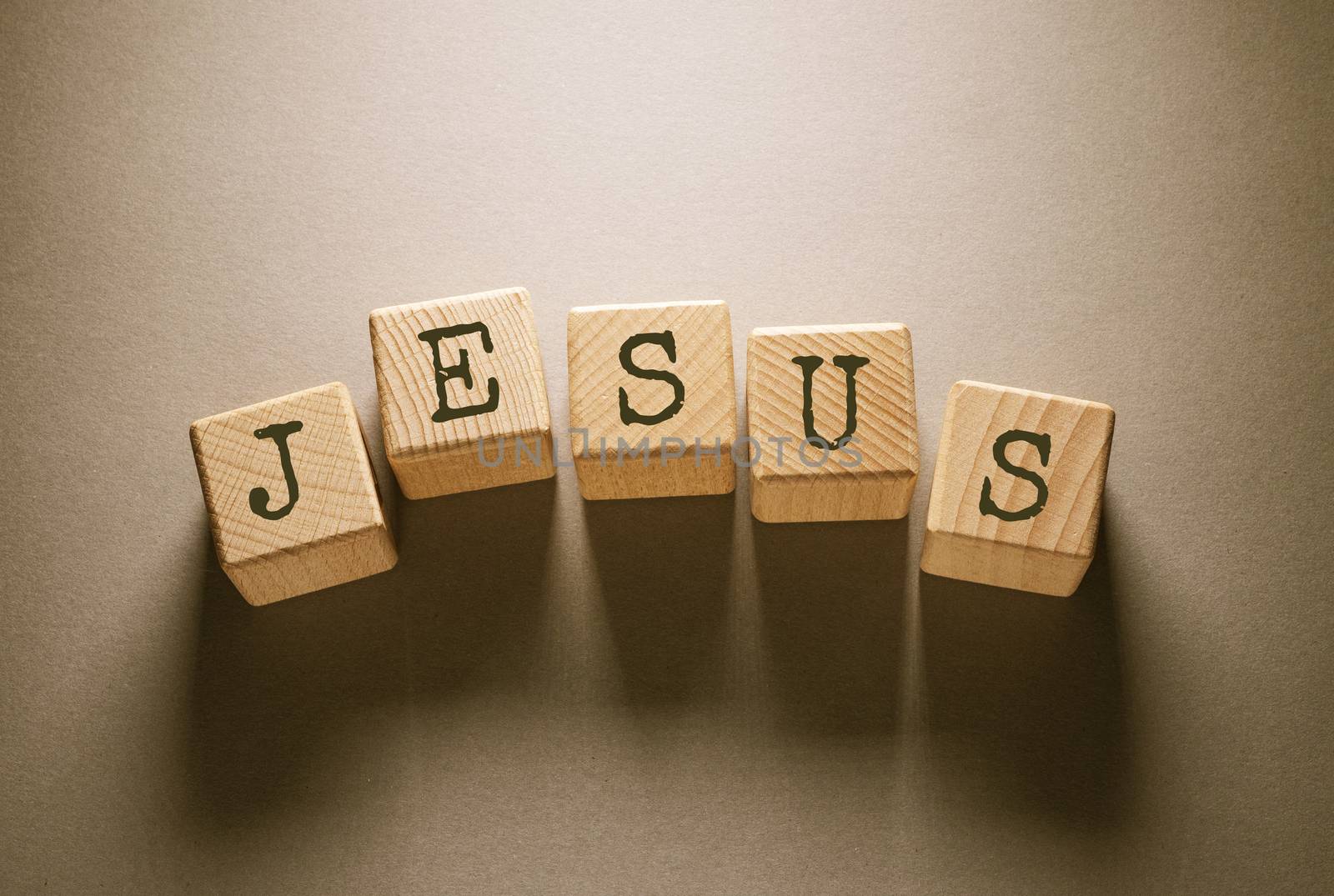 Jesus Word with Wooden Cubes by Jievani