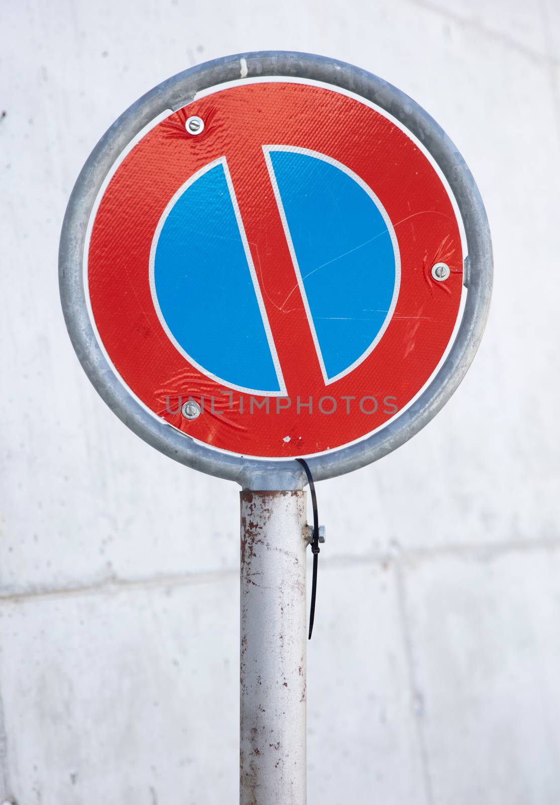 Metal Plate, Traffic Prohibitory Sign: Parking is prohibited, No by michaklootwijk