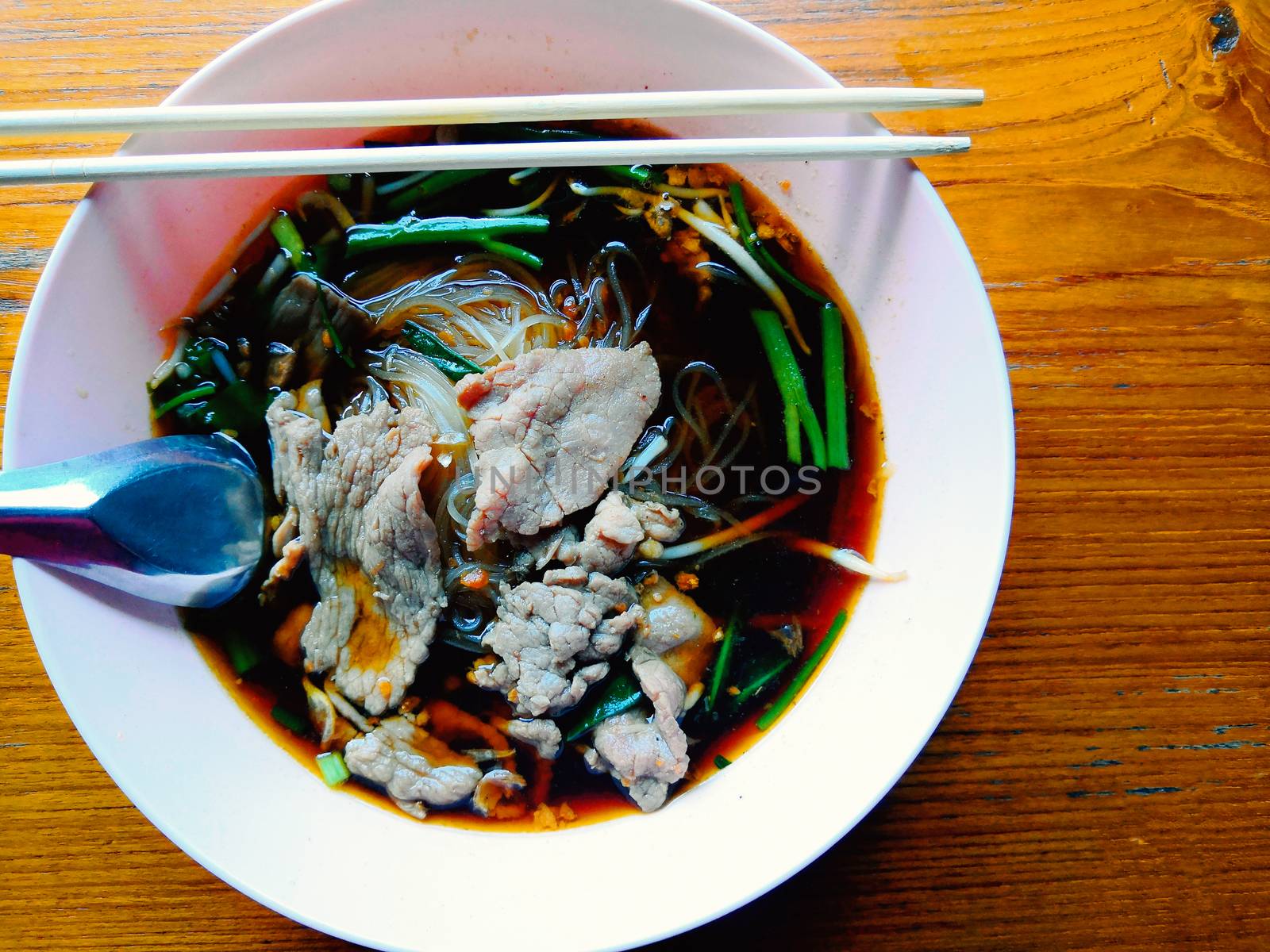 Beef noodles in herbal broth by somesense