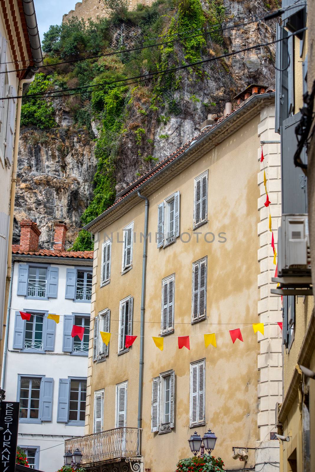 Streets of the village Foix in the south of France, Europe by martinscphoto