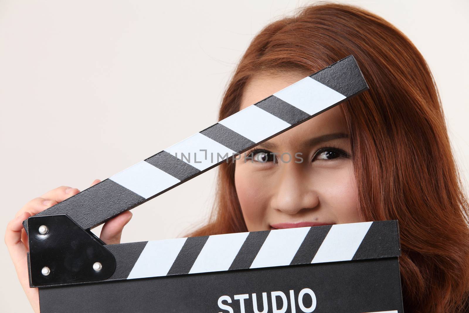 Girl with Movie Slate by eskaylim
