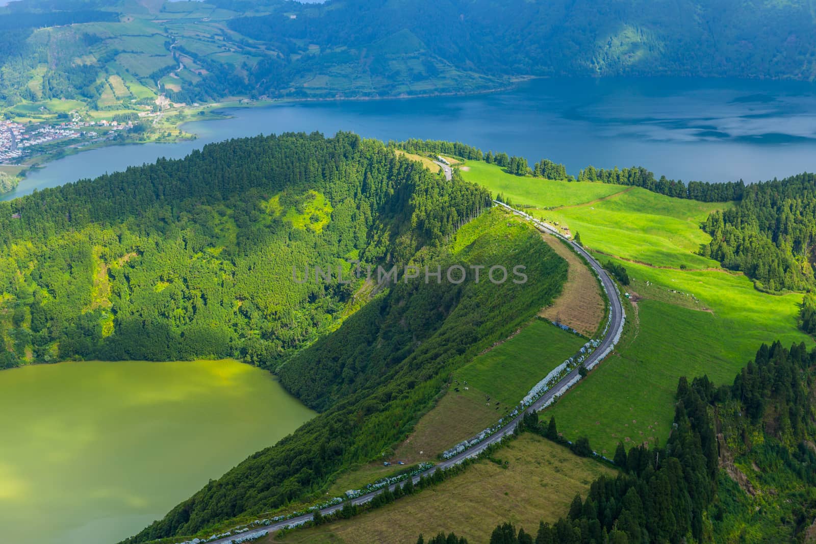 Sete Cidades from above by zittto