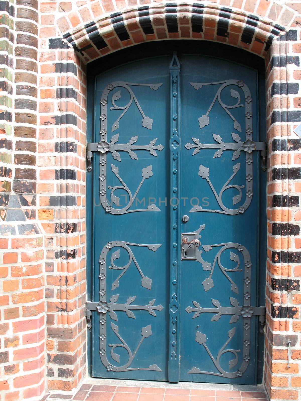 Side door of the St. Nicholas Church in Lueneburg, Germany.