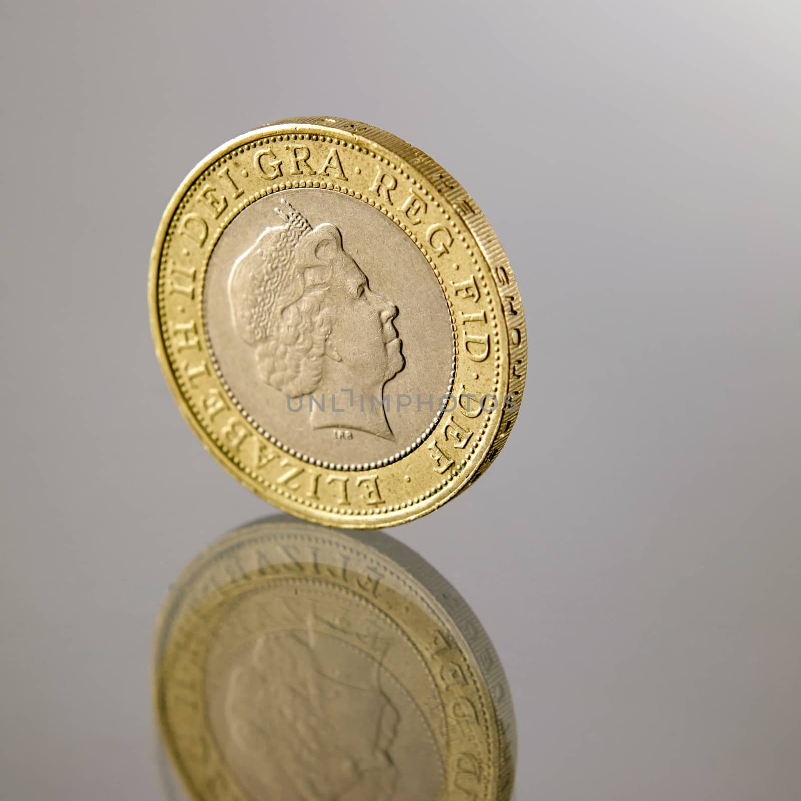 two british pounds coin isolated on white background 