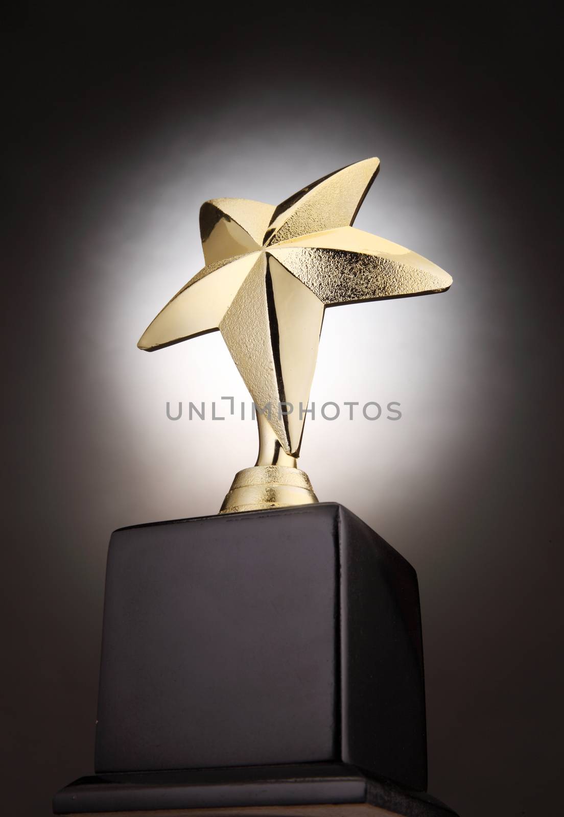 star shape trophy with a light glow