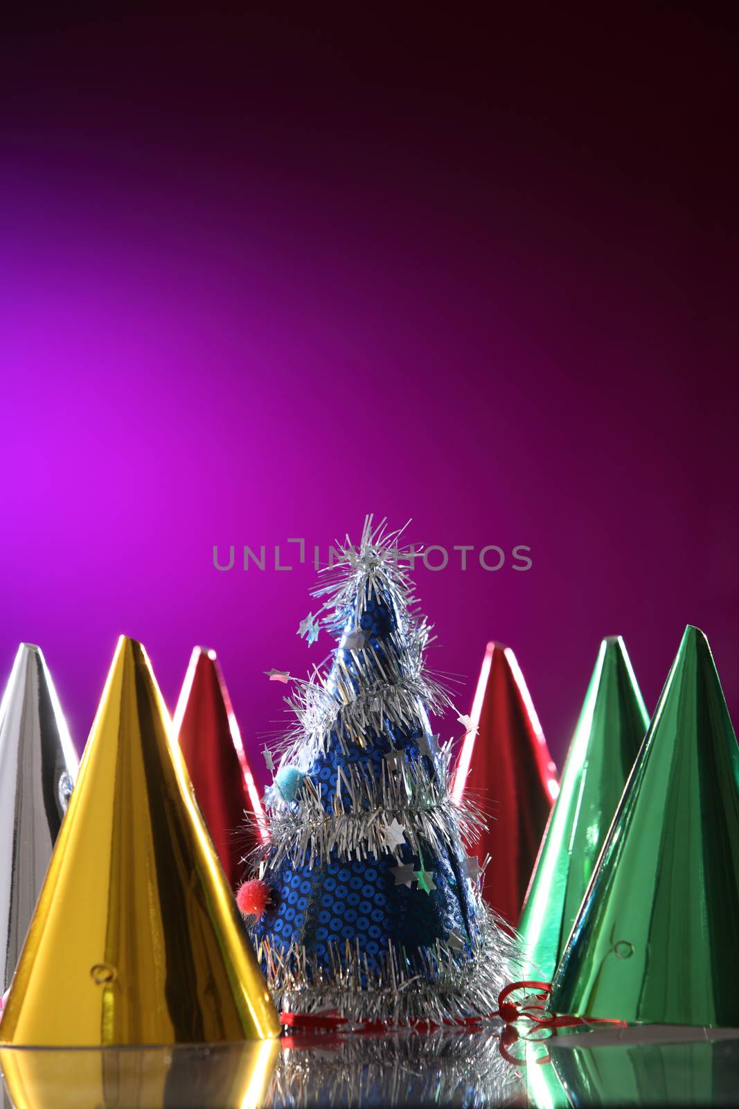 party hat on the purple background
