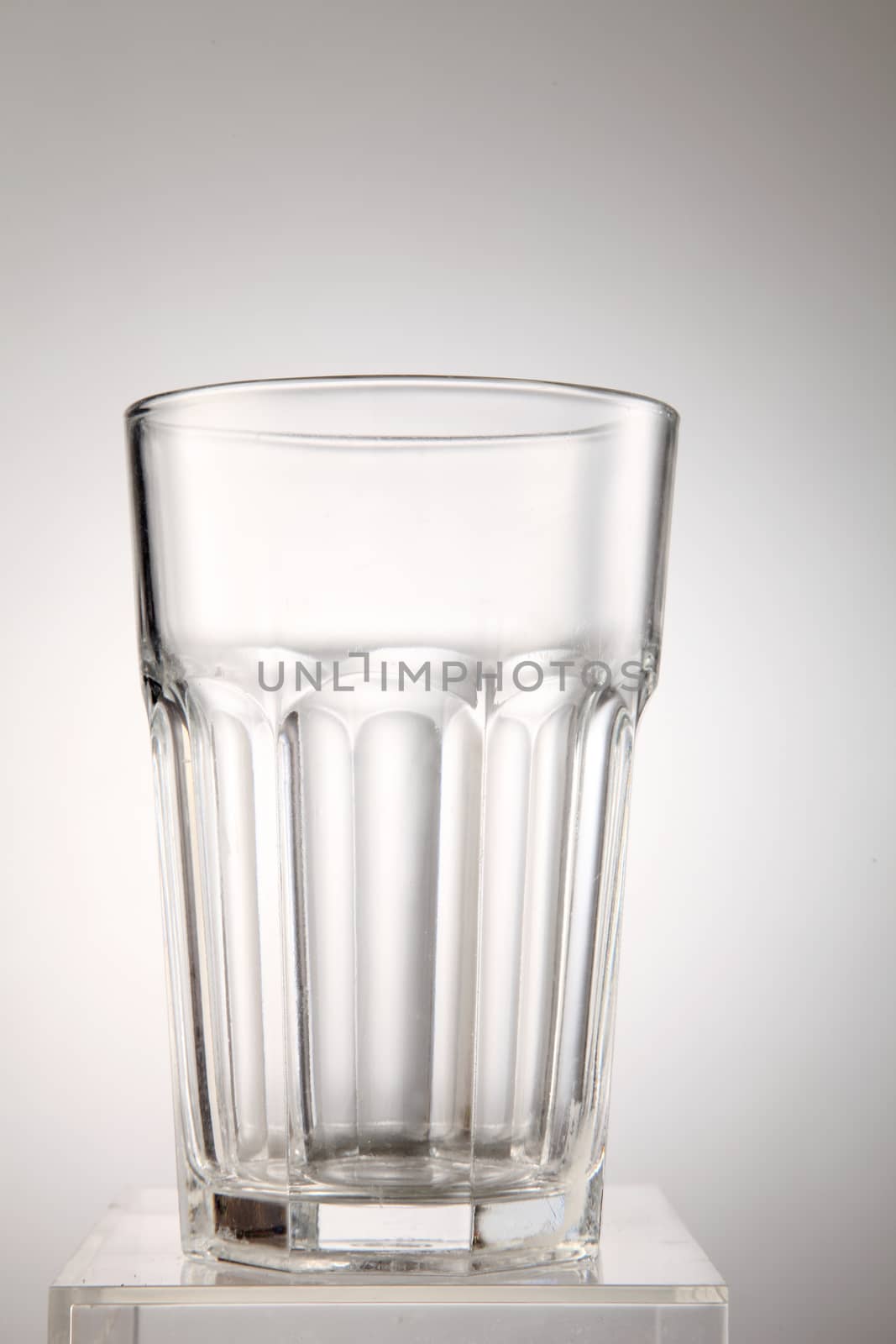 empty glass on the white background
