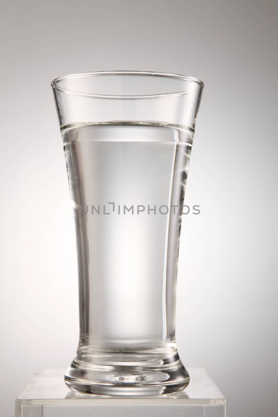 glass of water on the white background
