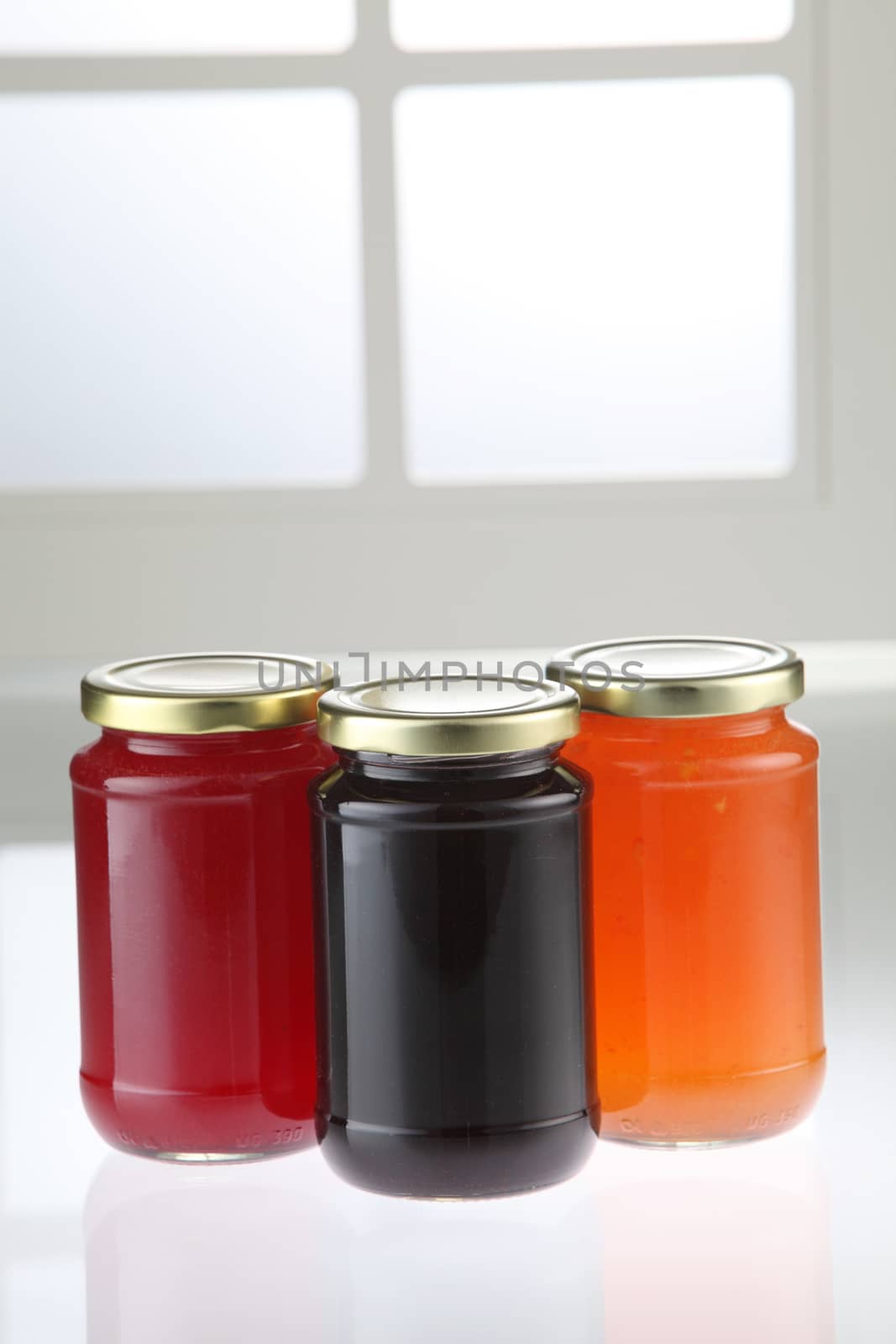 group shot of the fruit jam canned