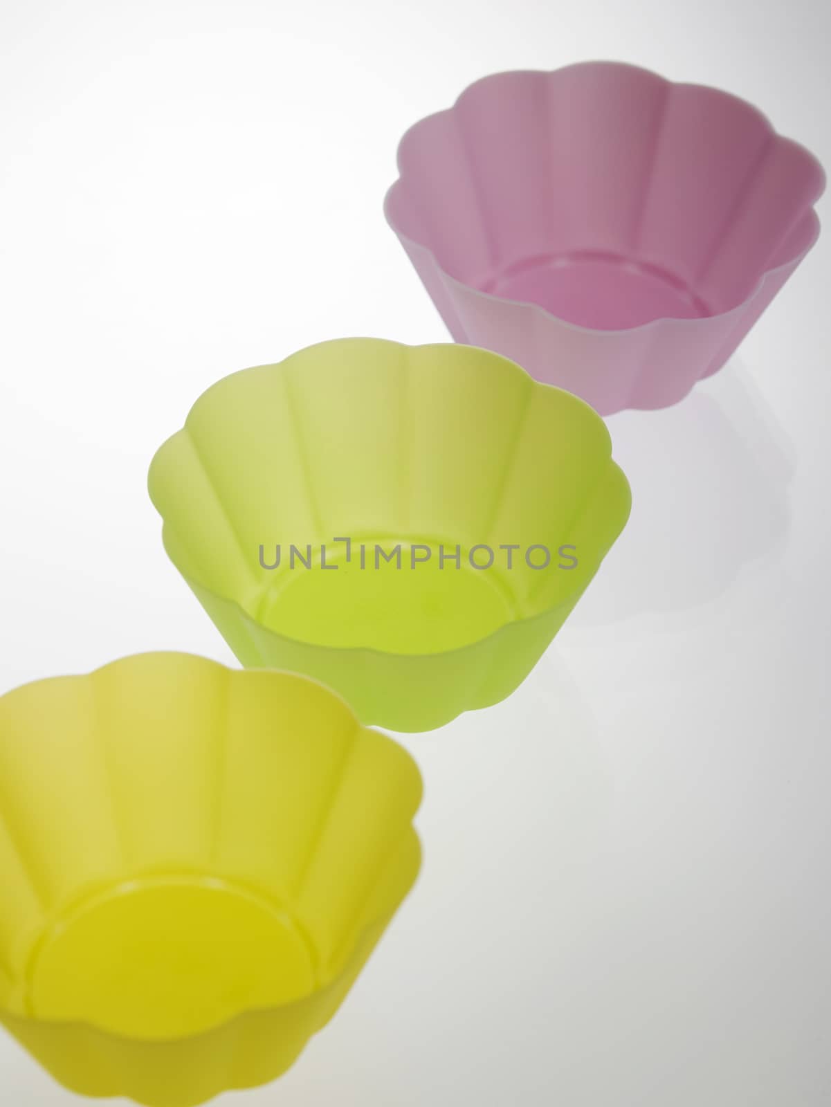 colorful cupcake wrapper on the white background