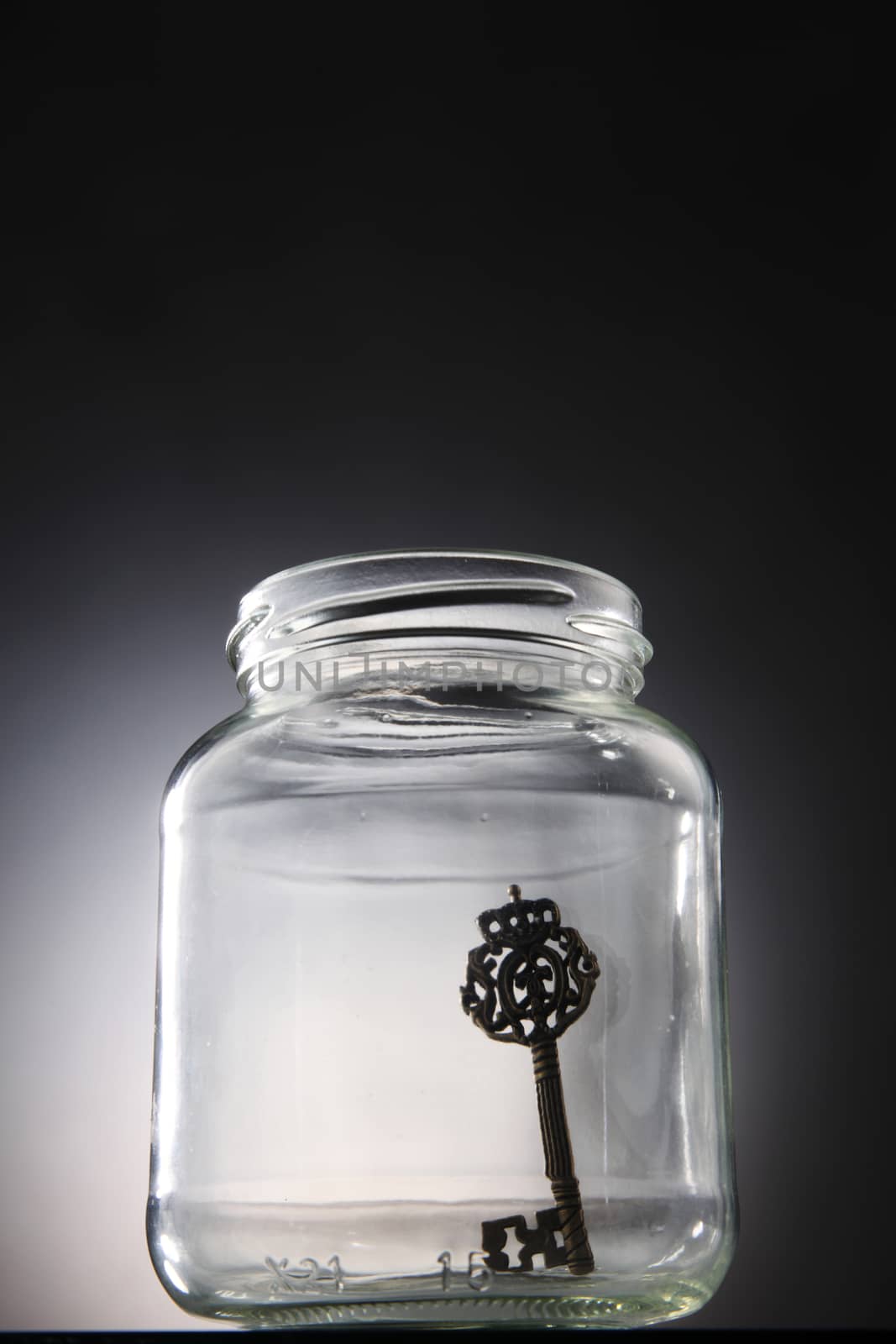 key in a empty jar
