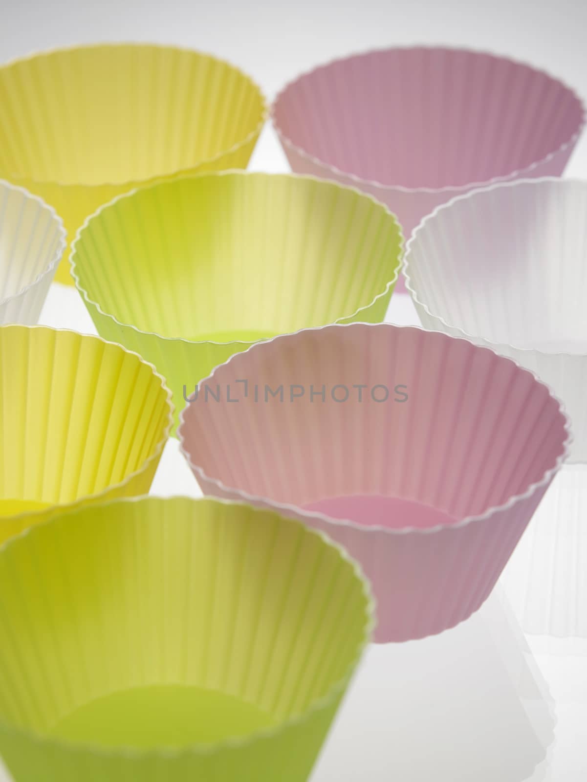 colorful cupcake wrapper on the white background