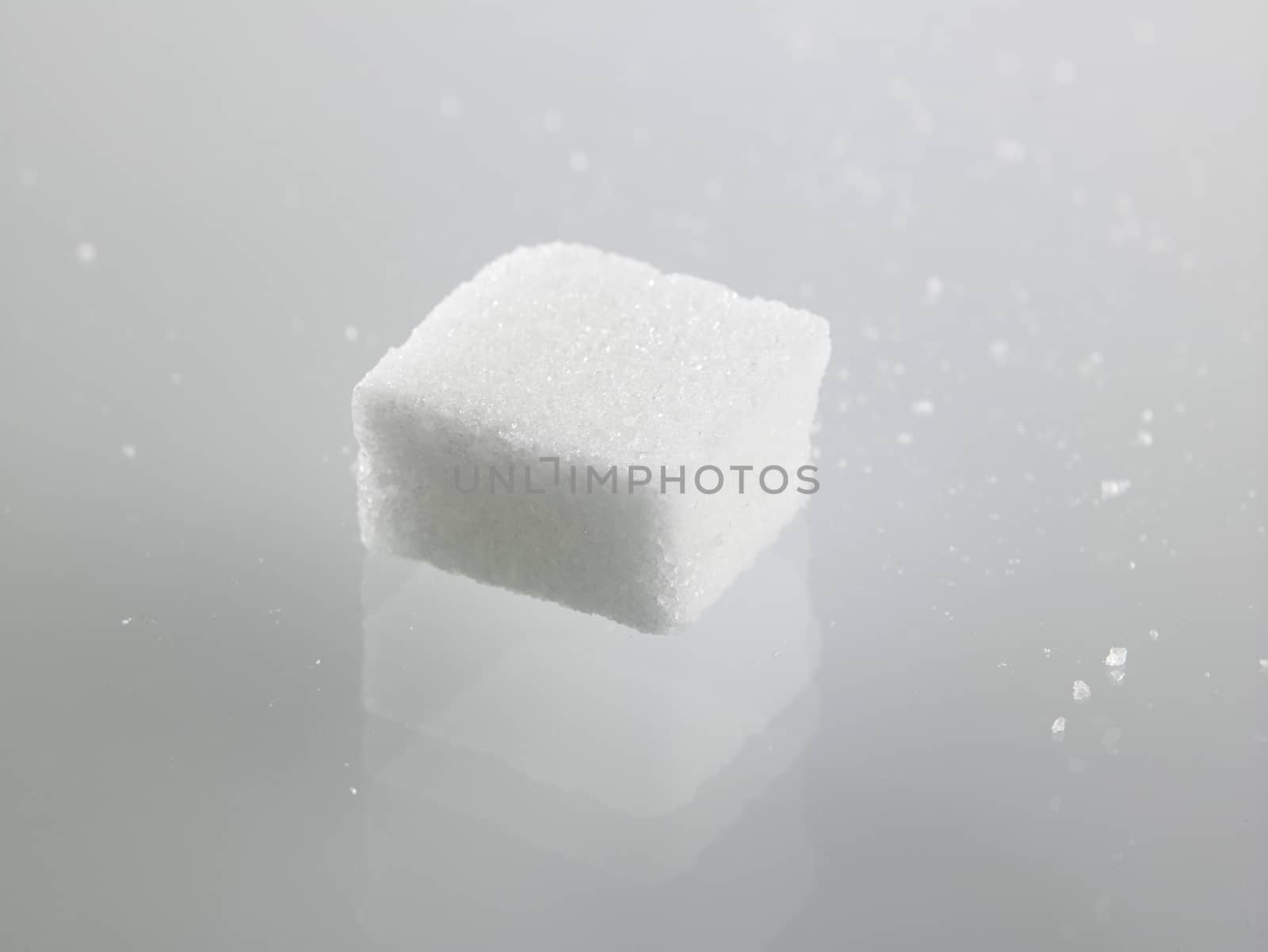 cube sugar on the gray background