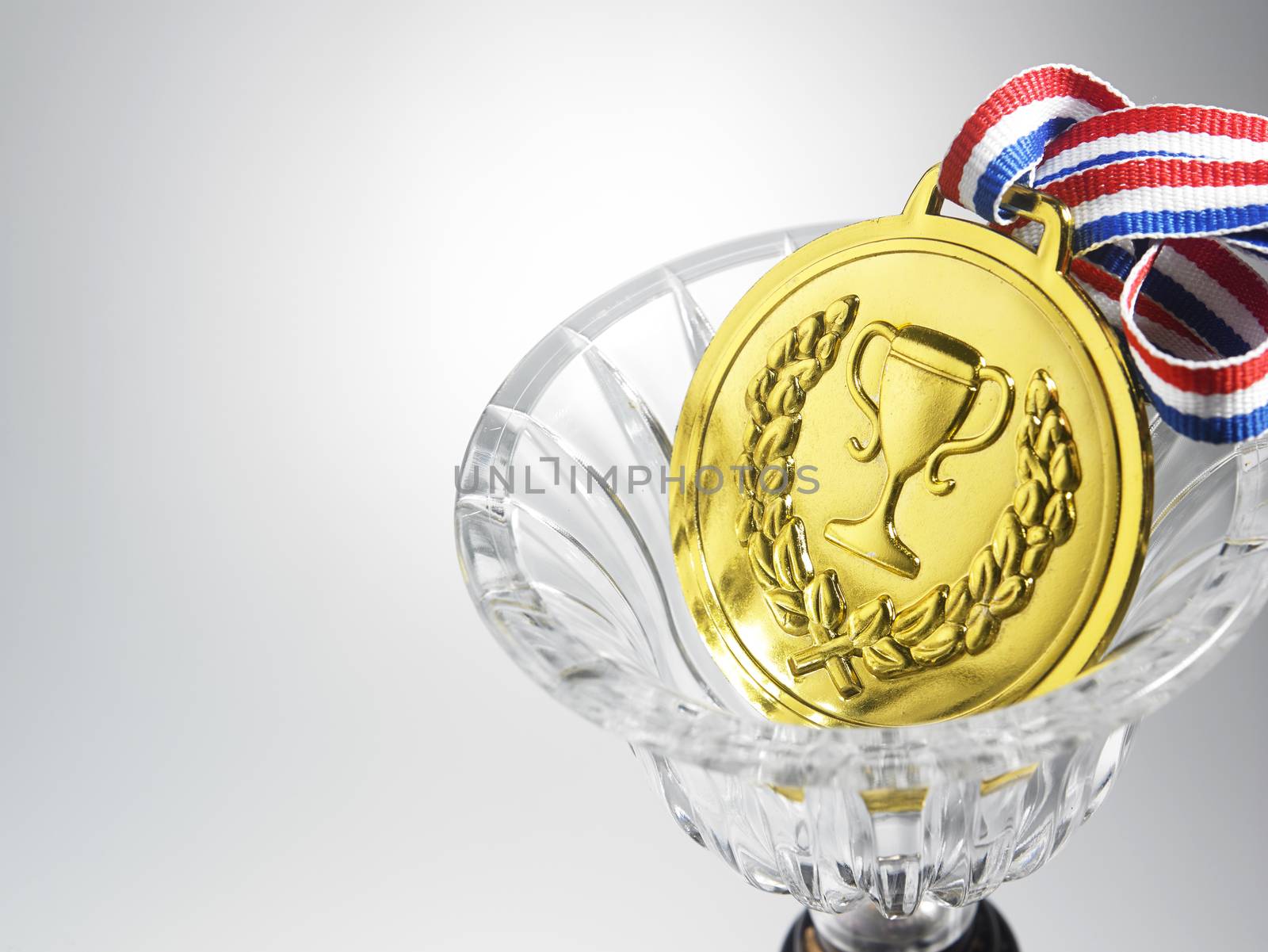 golden medal on the white background