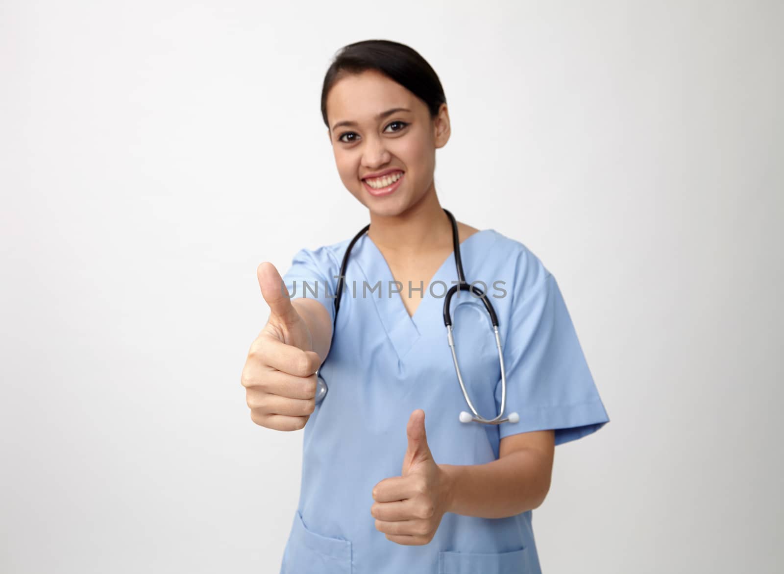 nurse with thumb's up by eskaylim