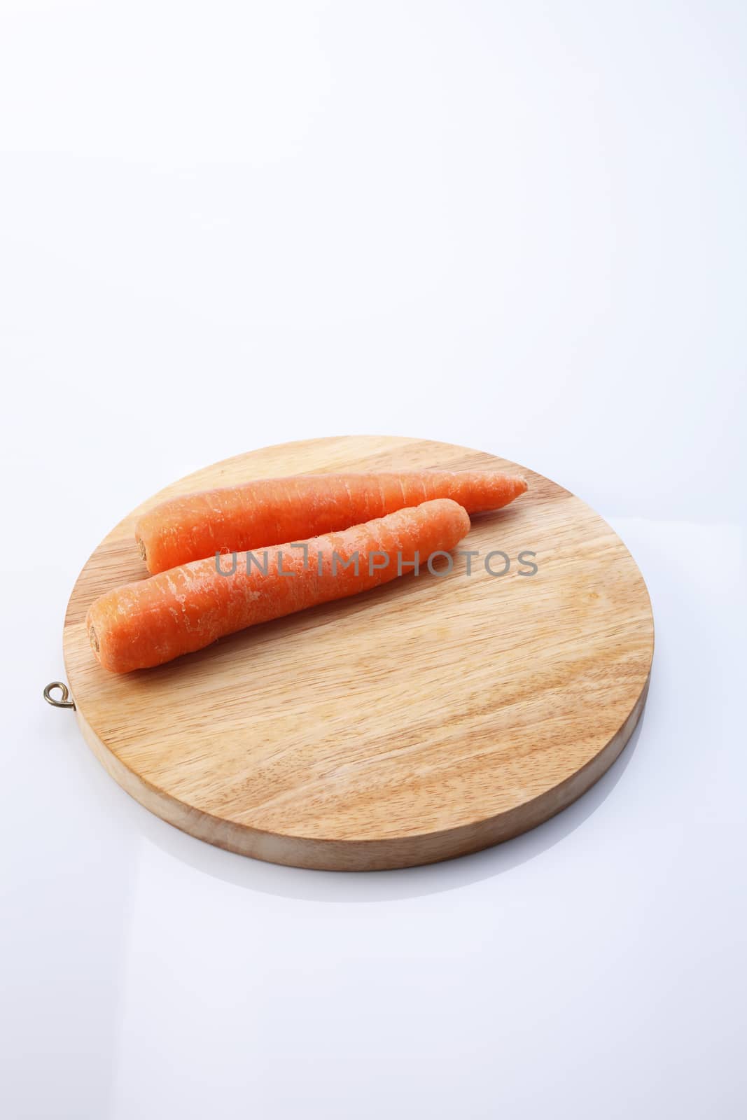 fresh carrot on the white background