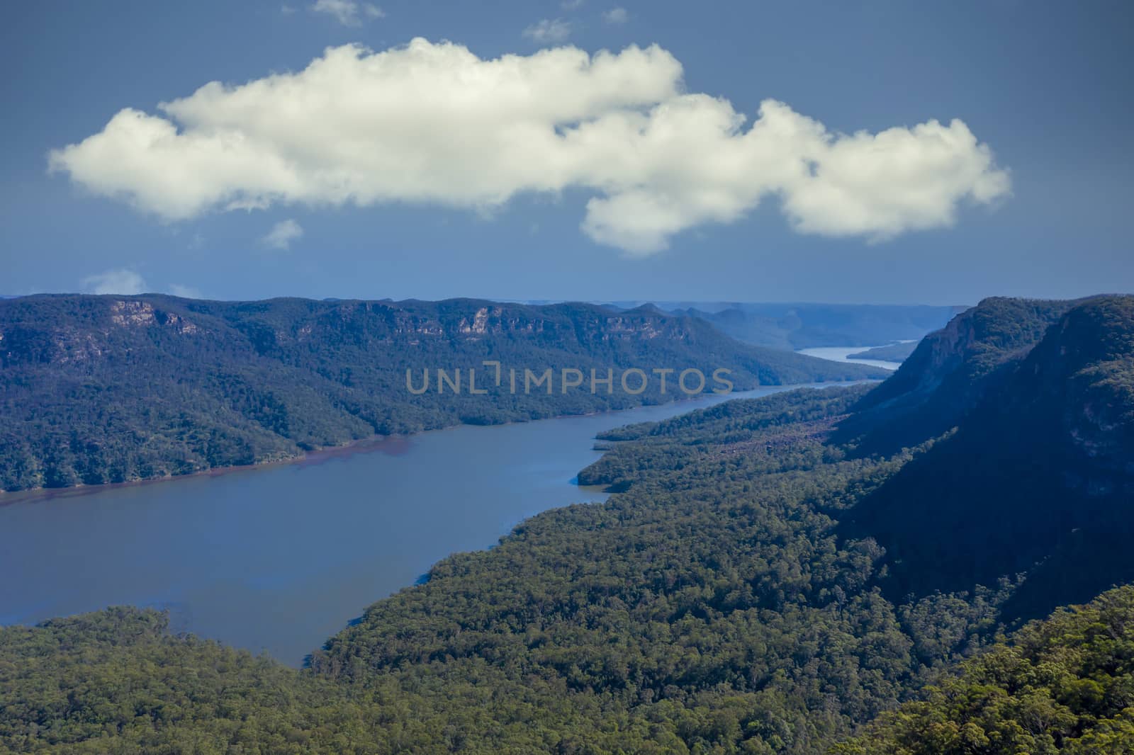 Aerial view of Lake Burragorang in New South Wales in Australia by WittkePhotos