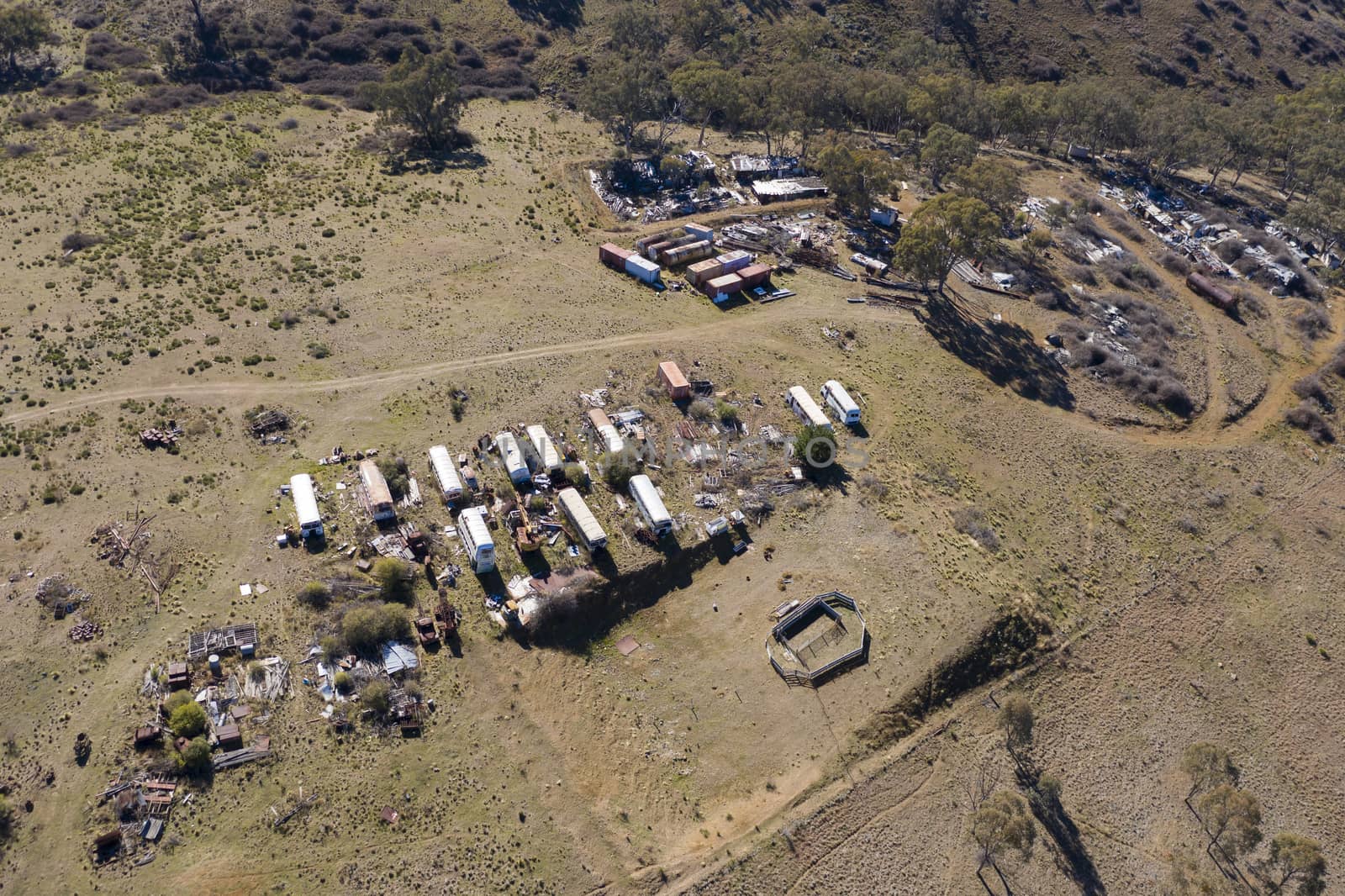 An old bus junk yard in rural Australia