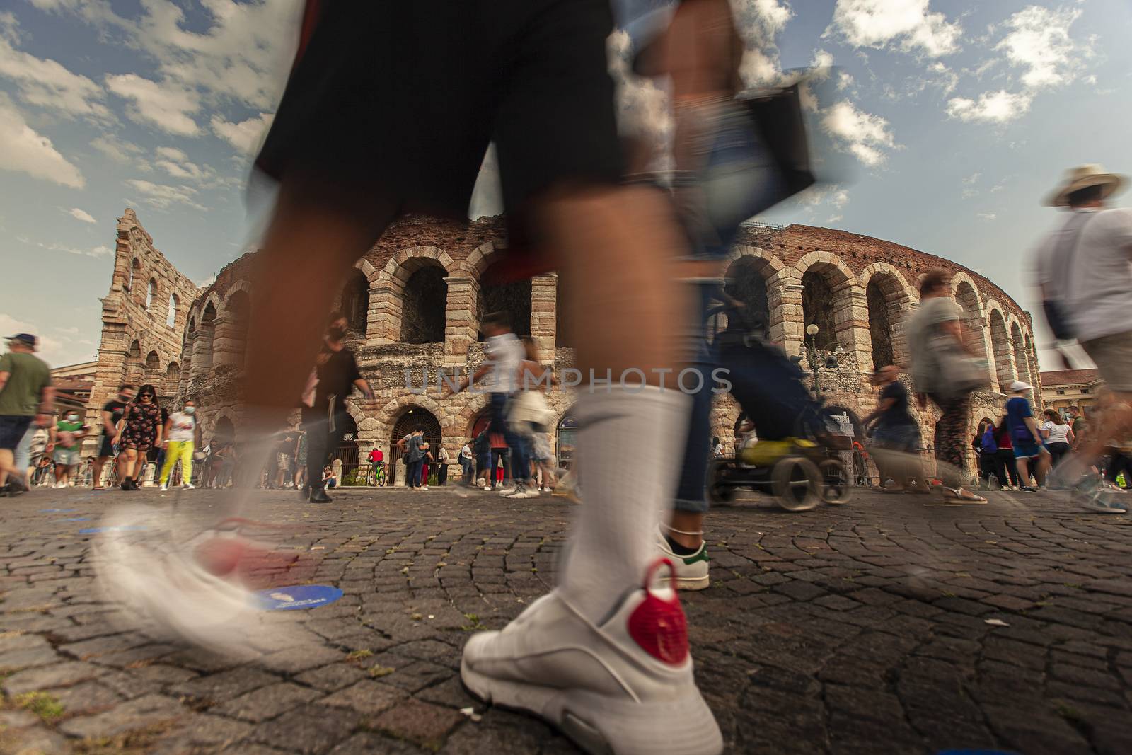 VERONA, ITALY 10 SEPTEMBER 2020: View of Arena of Verona in Italy