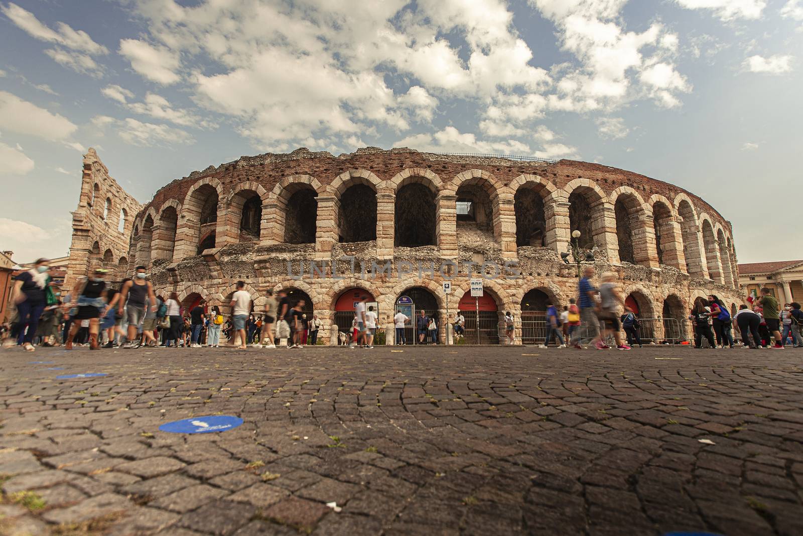 VERONA, ITALY 10 SEPTEMBER 2020: View of Arena of Verona in Italy