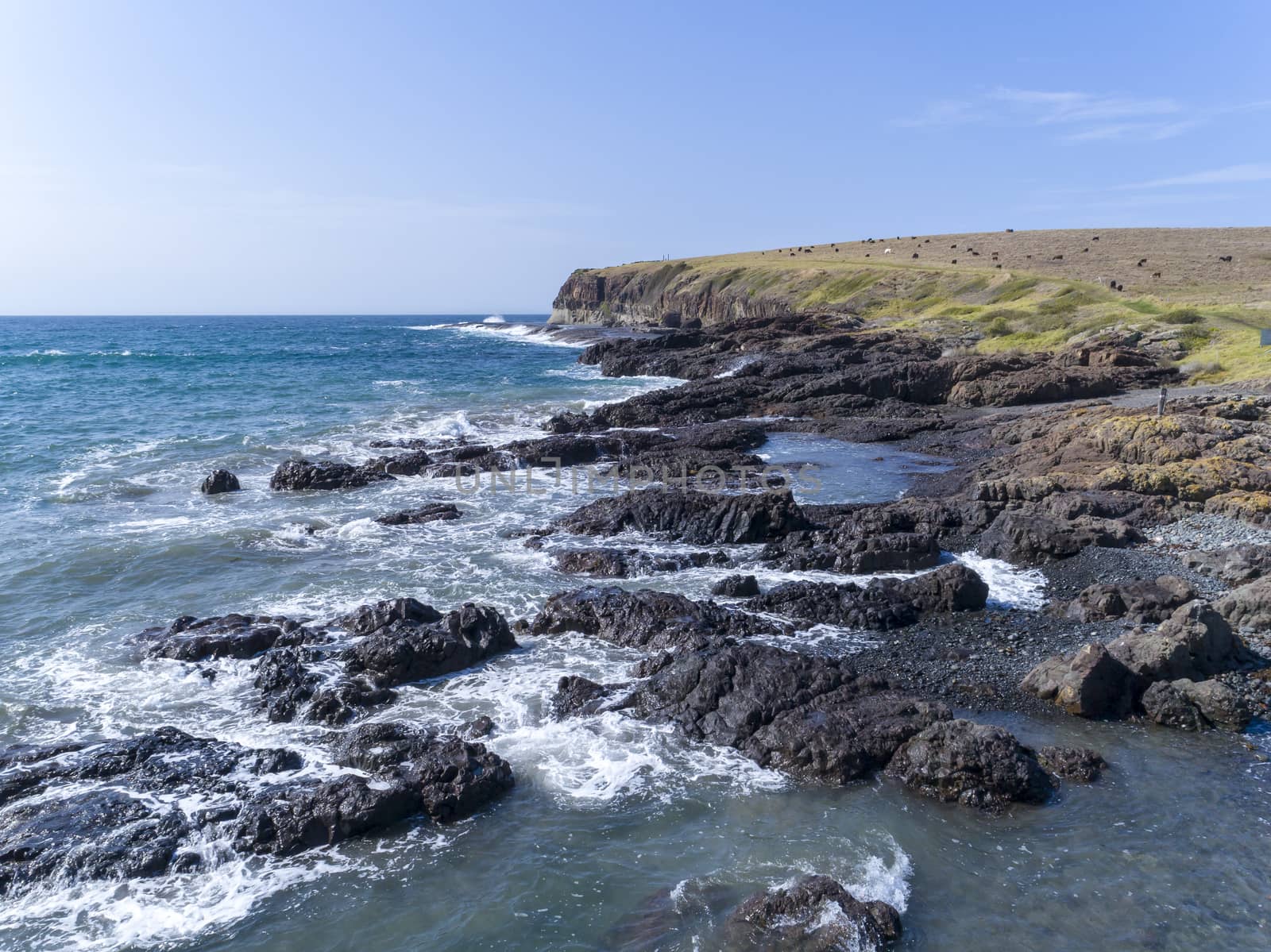 The coastal inlet at Kiama on the New South Wales south coast in Australia