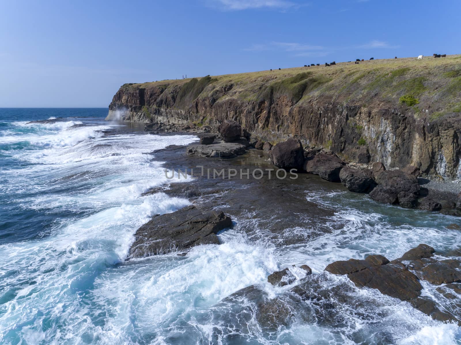 The coastal inlet at Kiama on the New South Wales south coast in Australia