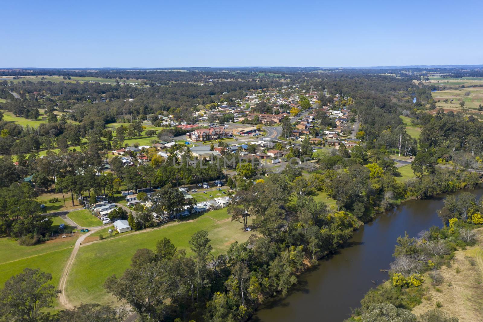 The township of Wallacia in Wollondilly Shire in regional New South Wales in Australia