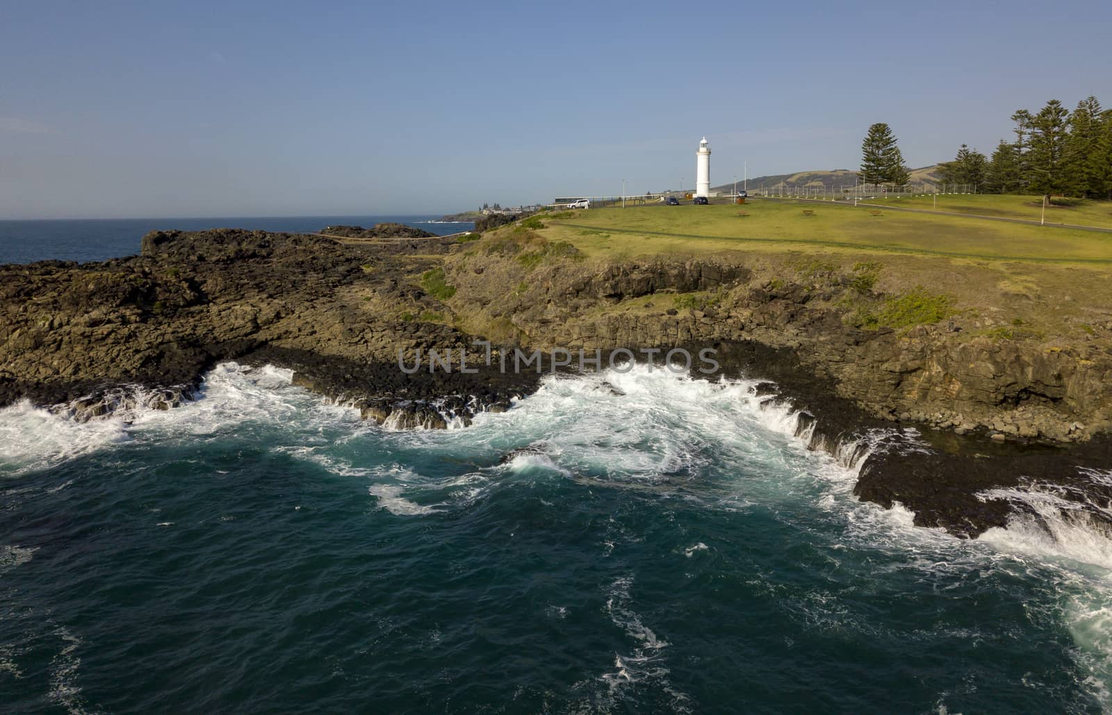 A view from Kiama Blow Hole Point on the south coast of New South Wales, Australia. In aboriginal the word Kiama means ‘where the ocean makes noise’.