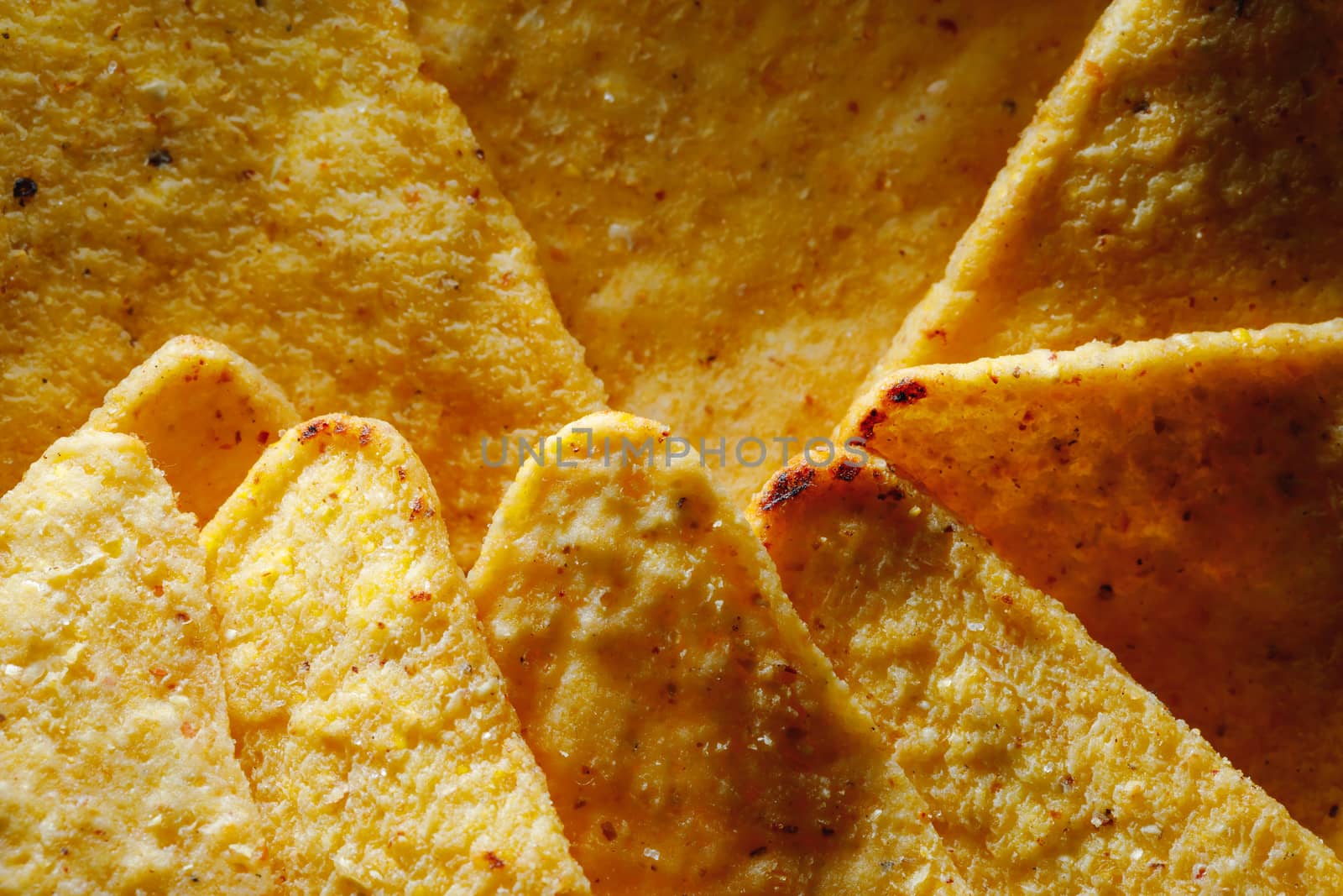 mexican nachos tortilla chips, close-up view by nikkytok