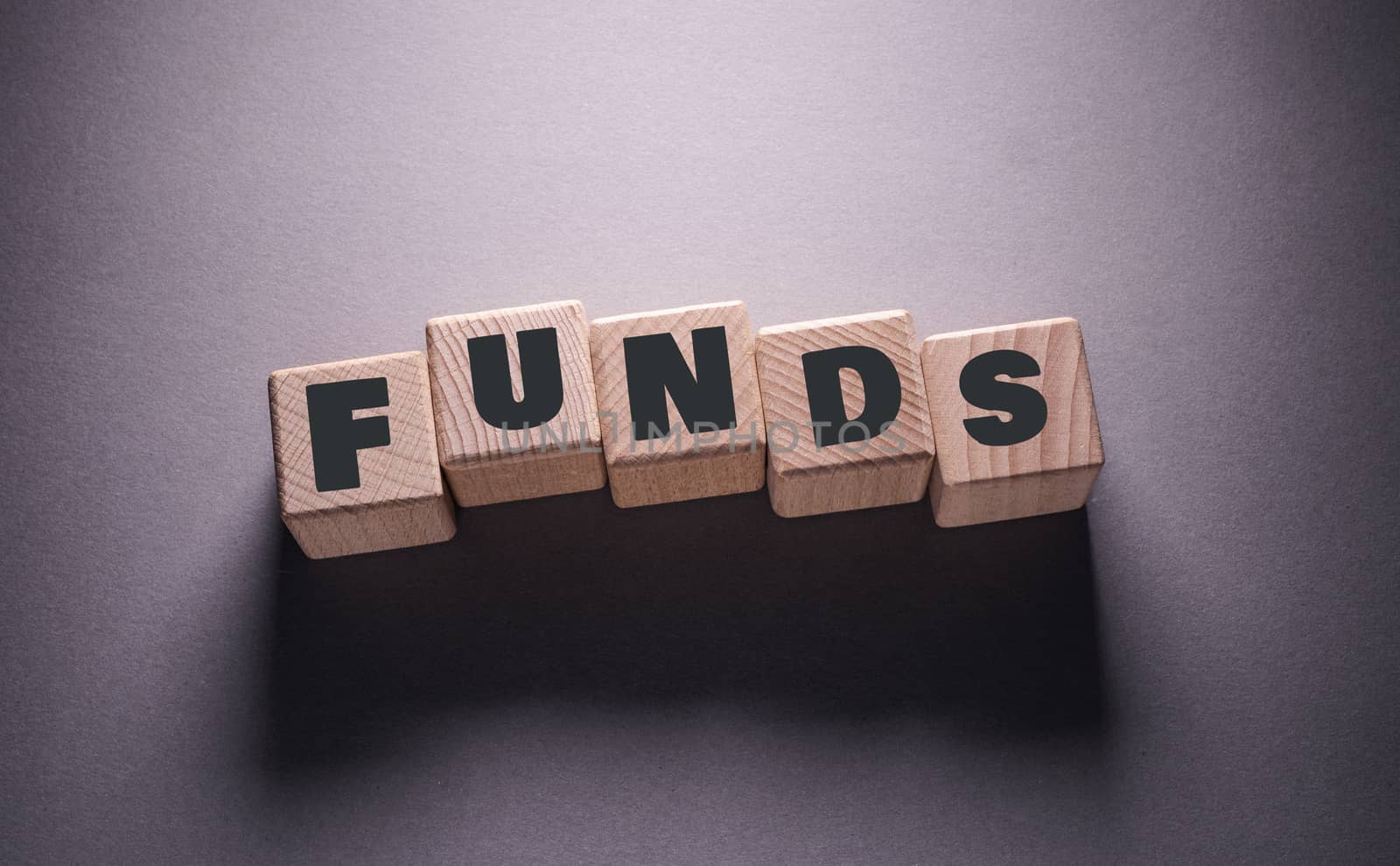 Funds Word with Wooden Cubes by Jievani