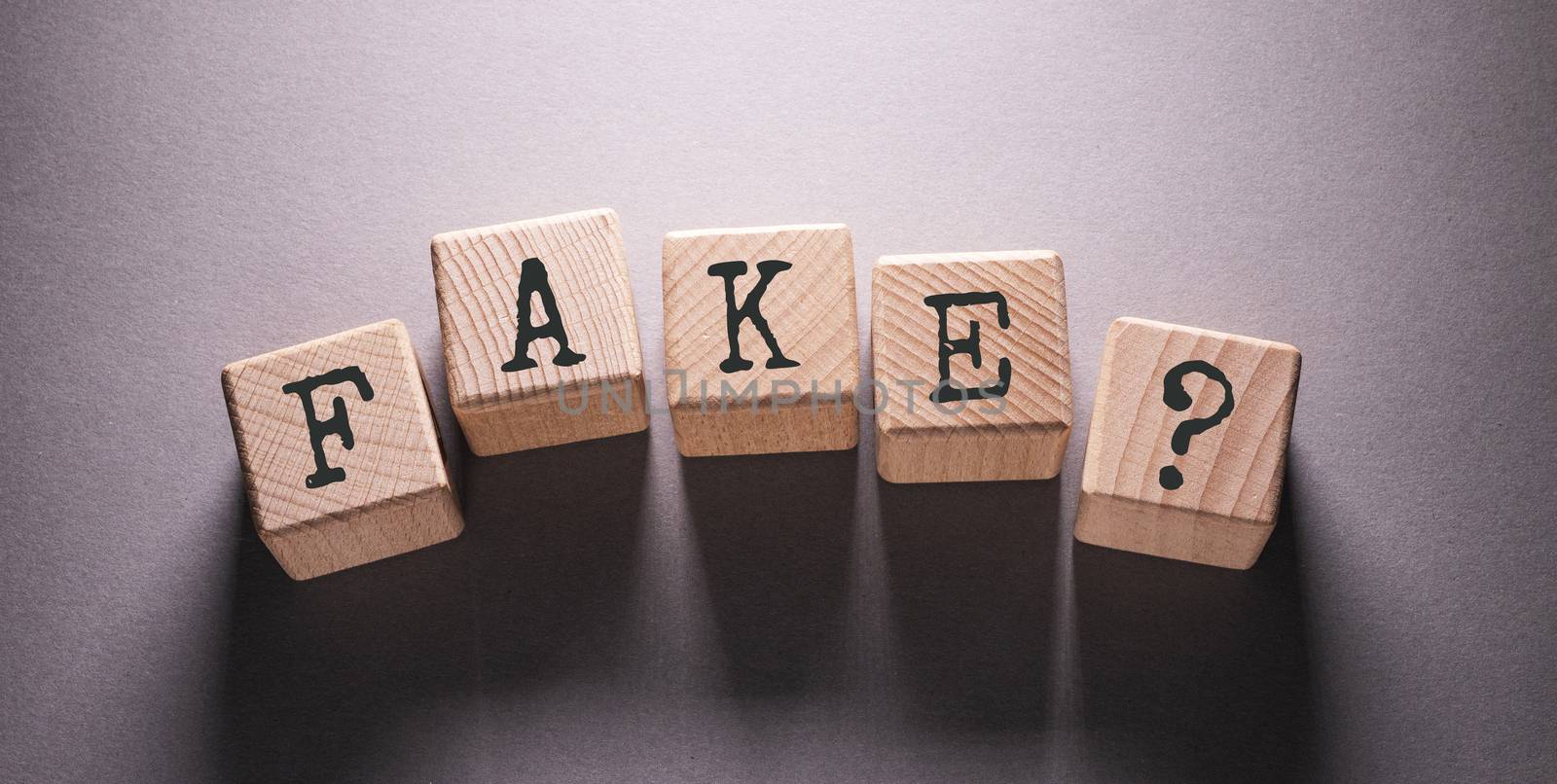 Fake Word Written on Wooden Cubes