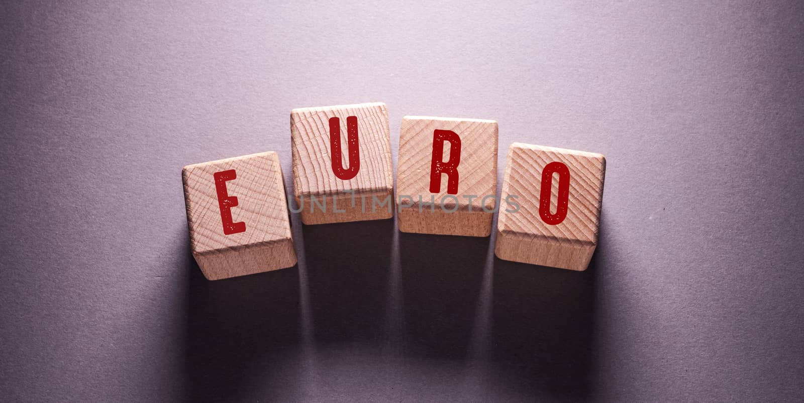 Euro Word Written on Wooden Cubes