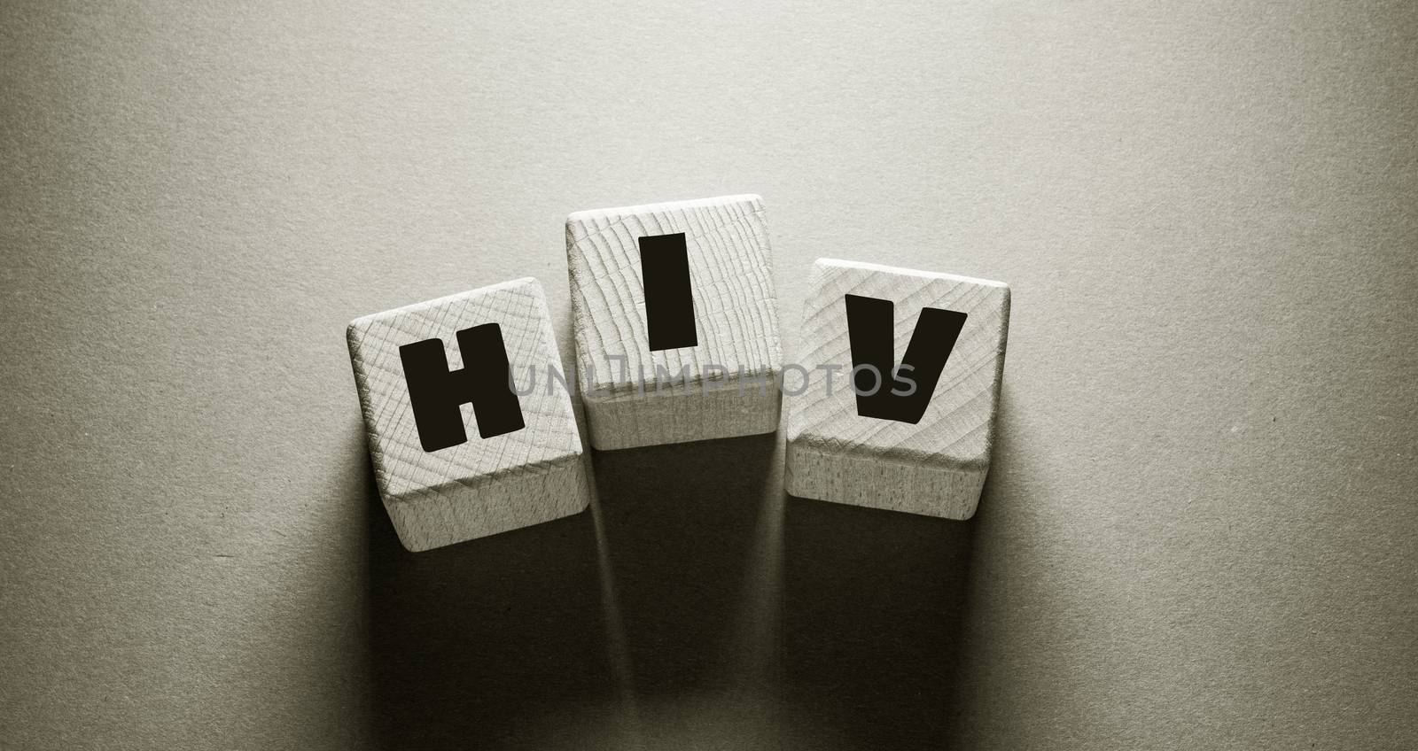 HIV Word with Wooden Cubes by Jievani
