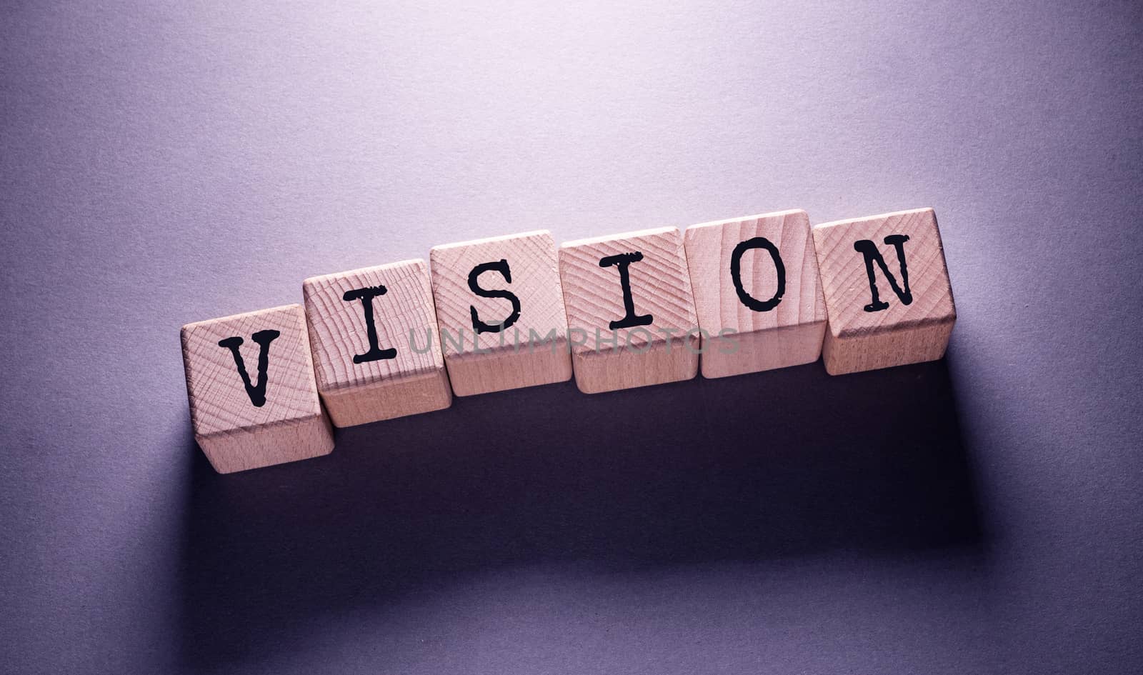 Vision Word Written on Wooden Cubes