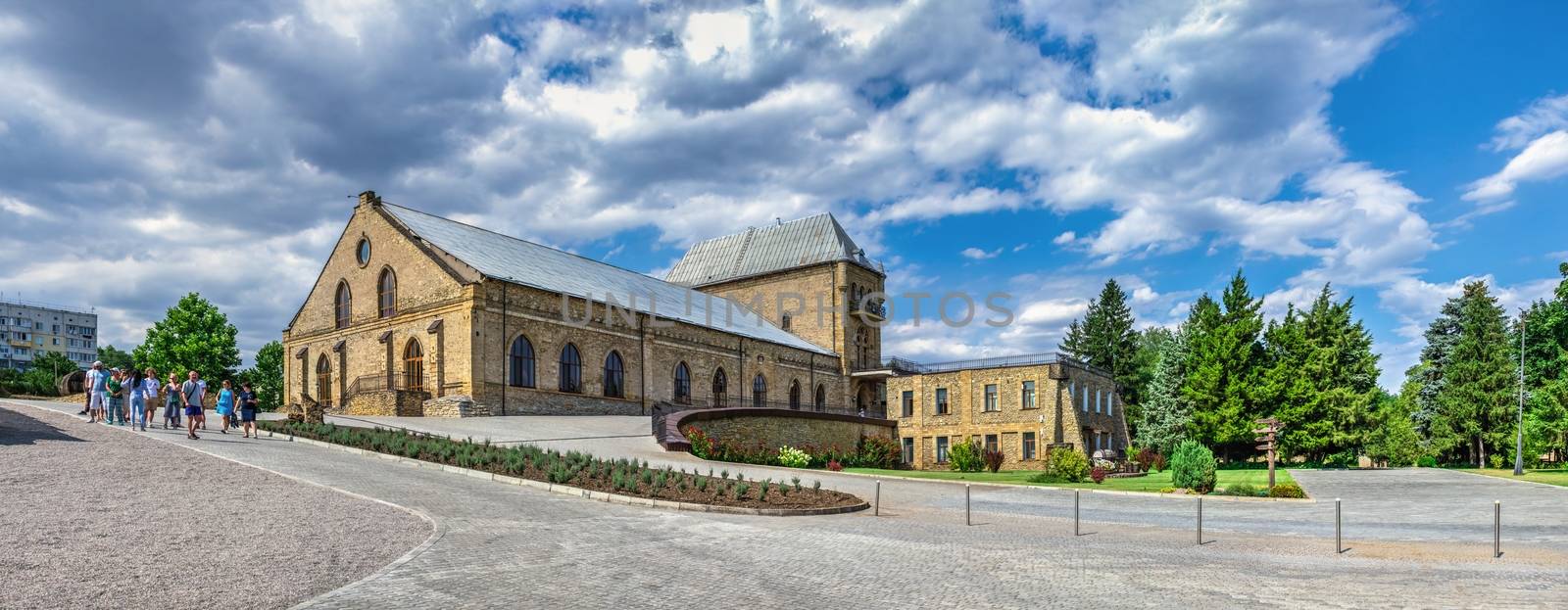 Vesele, Ukraine 07.24.2020. Prince Trubetskoy winery castle in  Kherson region, Ukraine, on a sunny summer day