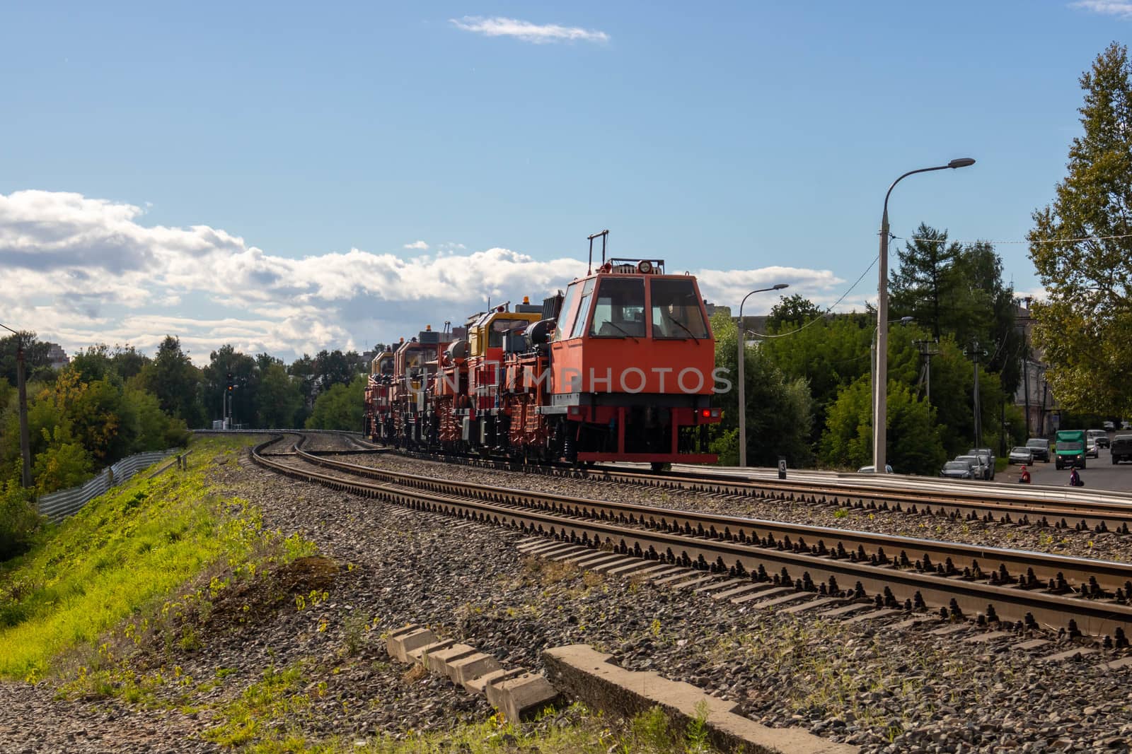 On the railway bridge is a locomotive. by lapushka62
