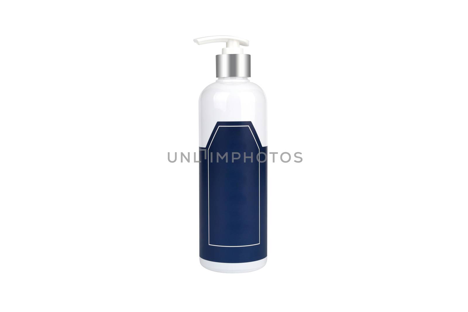 Plastic bottle with pump dispenser isolated on white background with clipping path by uphotopia