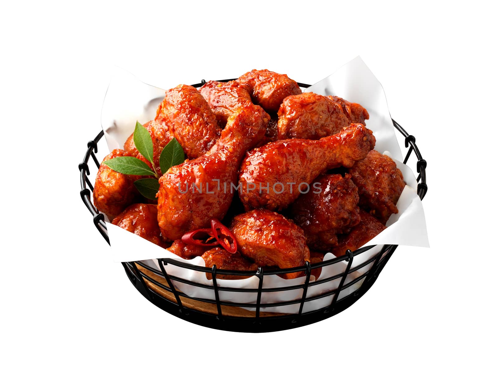 Crispy Fried Chicken isolated on white background with clipping path