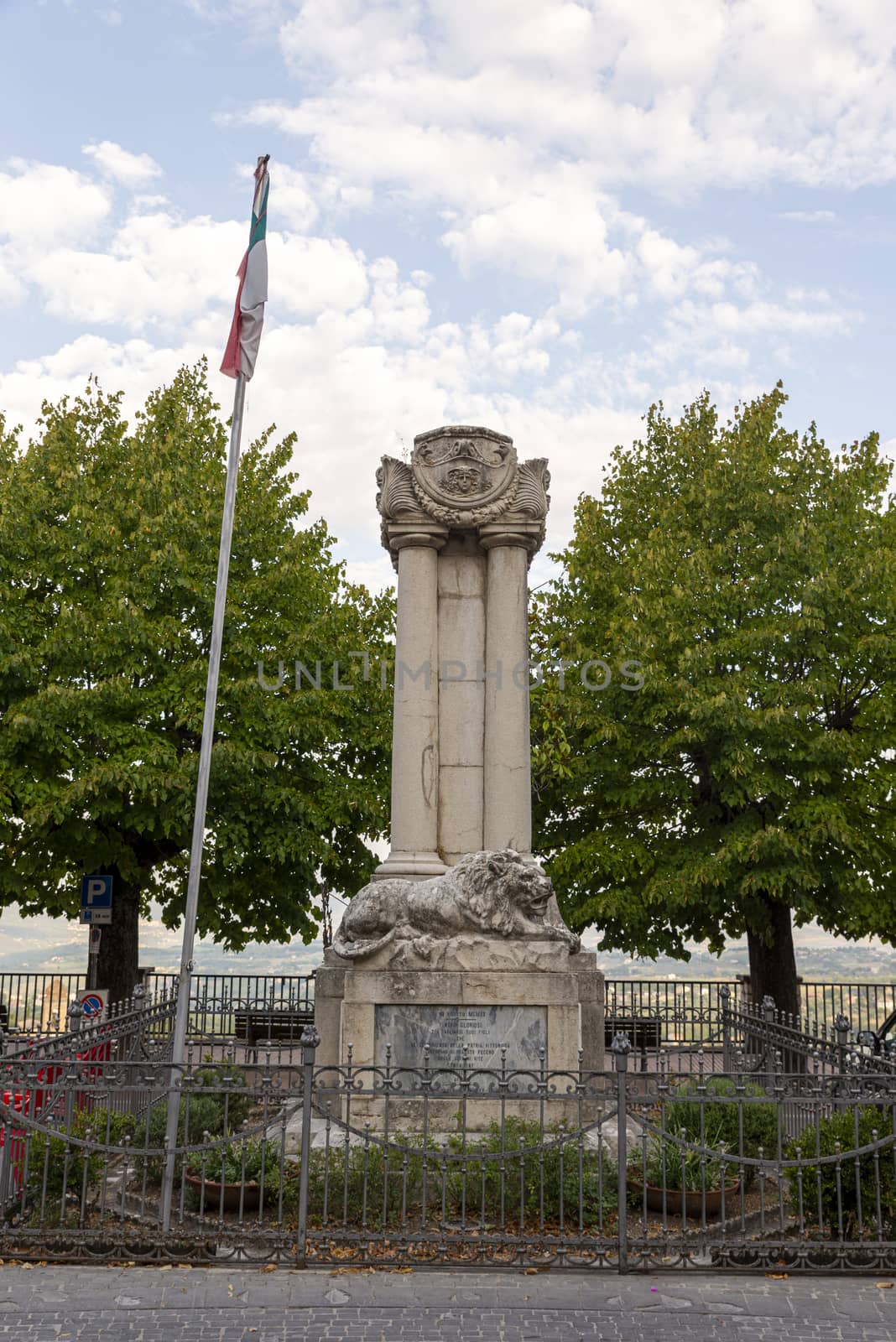 stroncone,italy september 11 2020:war memorial in the town of Stroncone