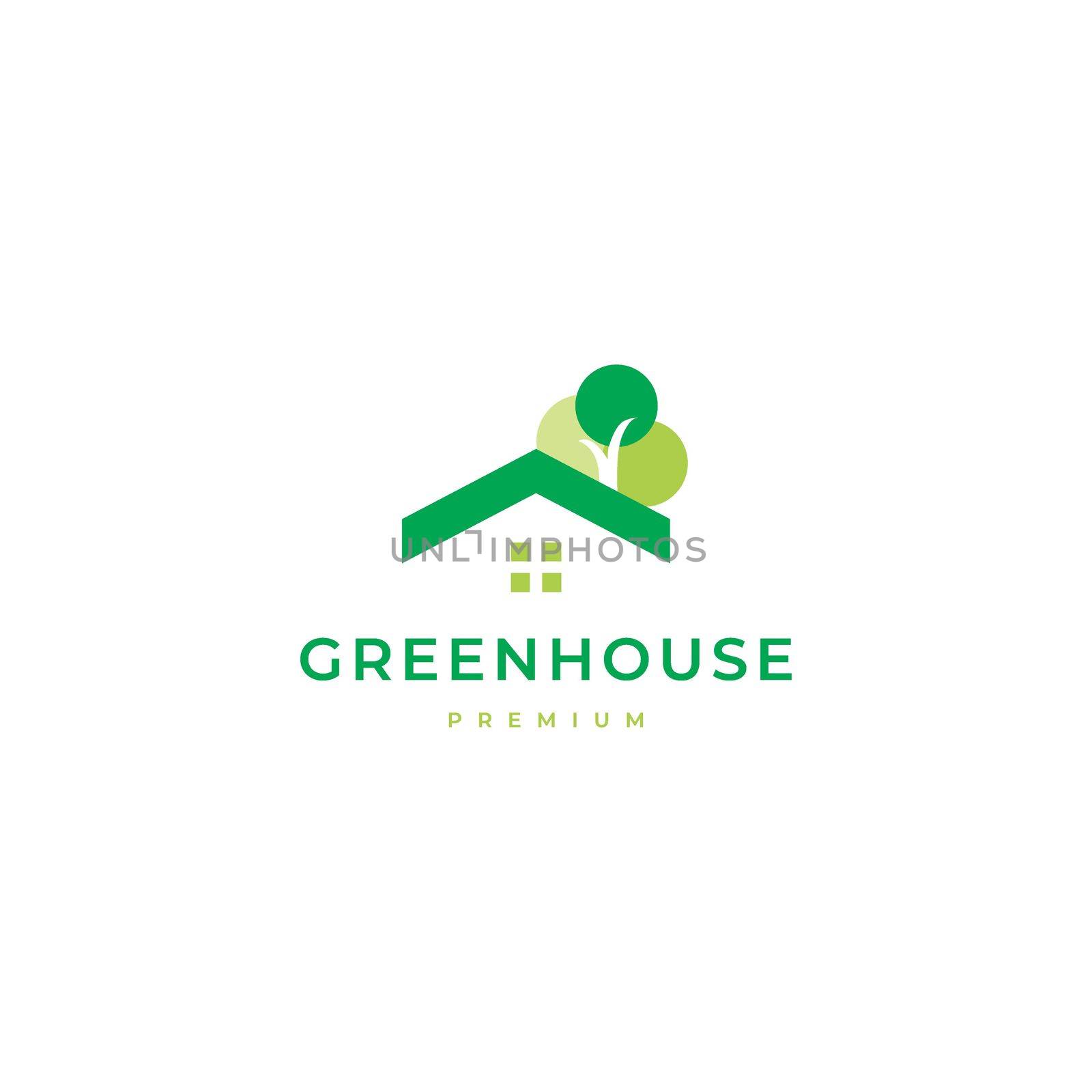 nature roof house with tree logo. eco friendly home sign vector elements stock illustration by IreIru