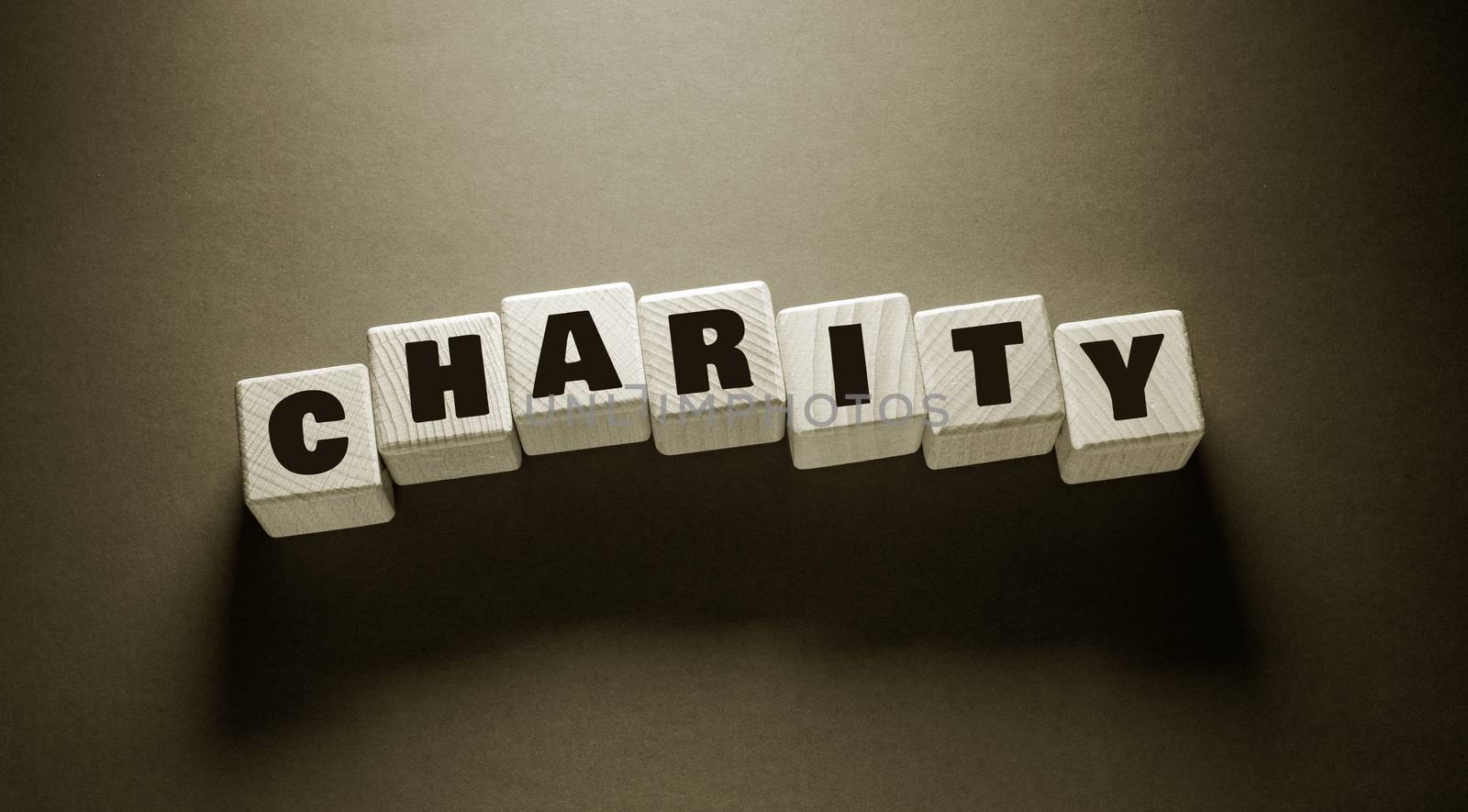 Charity Word with Wooden Cubes by Jievani