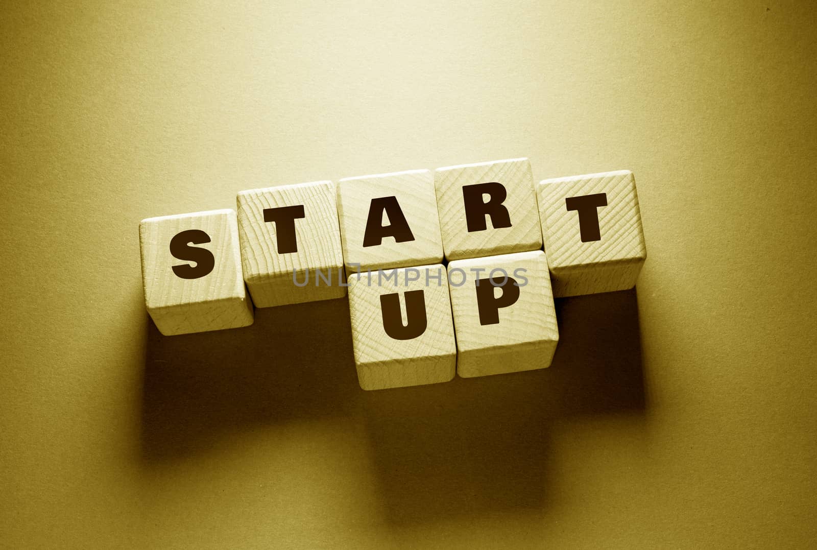 Start Up Word with Wooden Cubes by Jievani