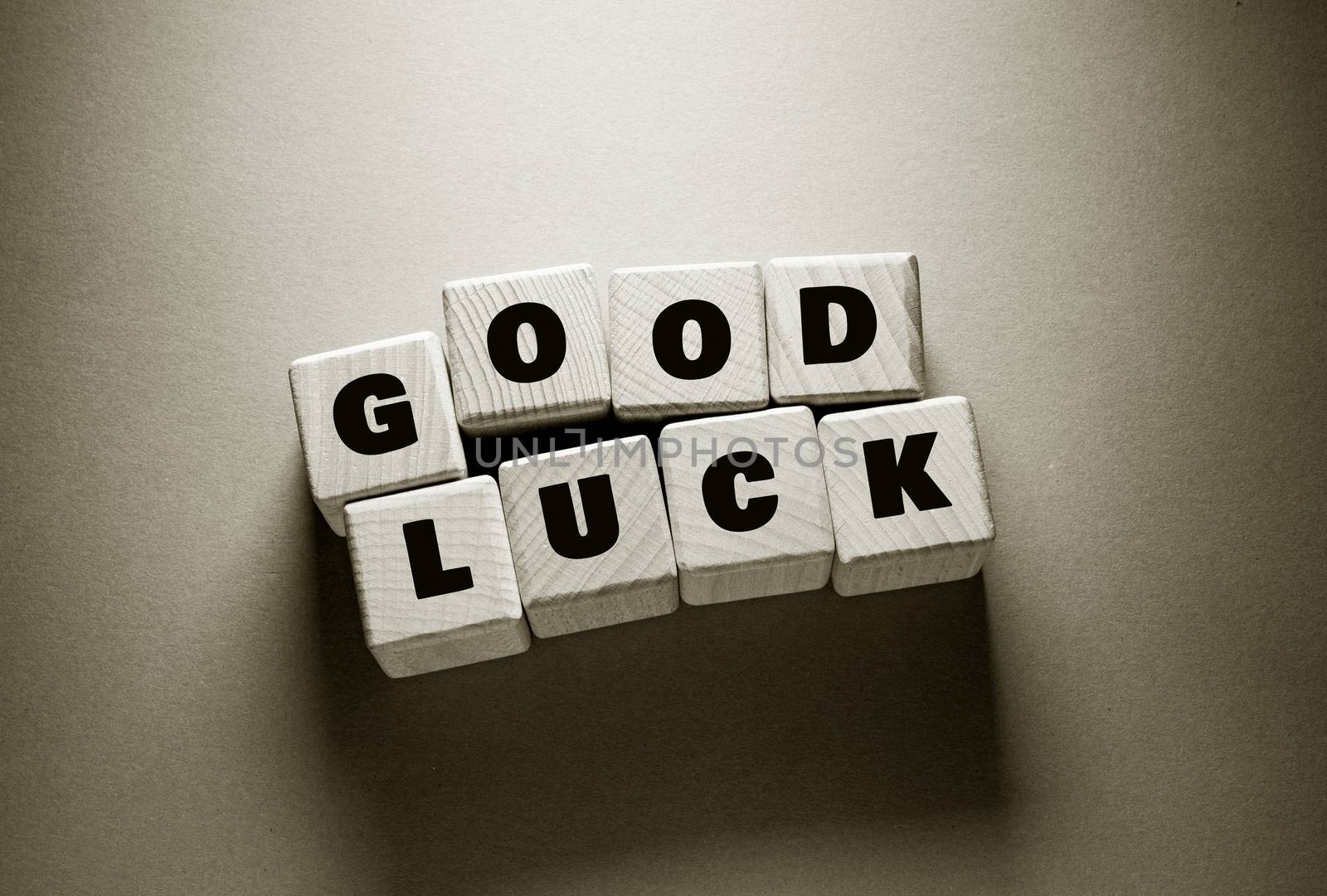 Good Luck Word with Wooden Cubes by Jievani