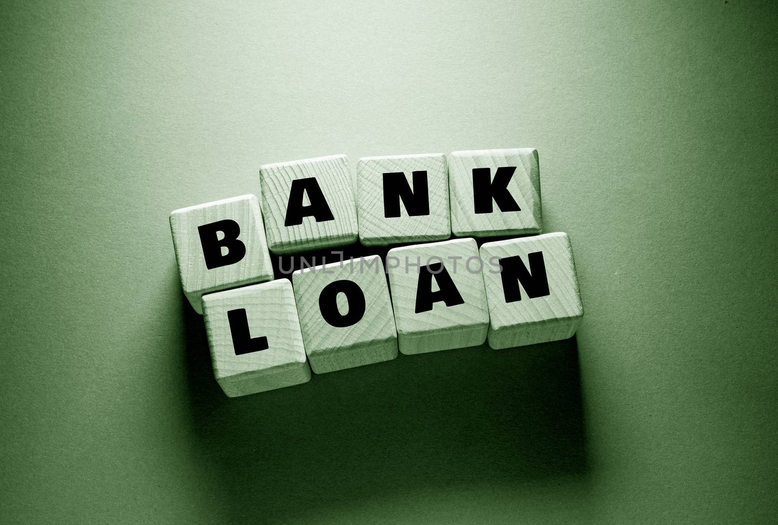 Bank Loan Word with Wooden Cubes by Jievani