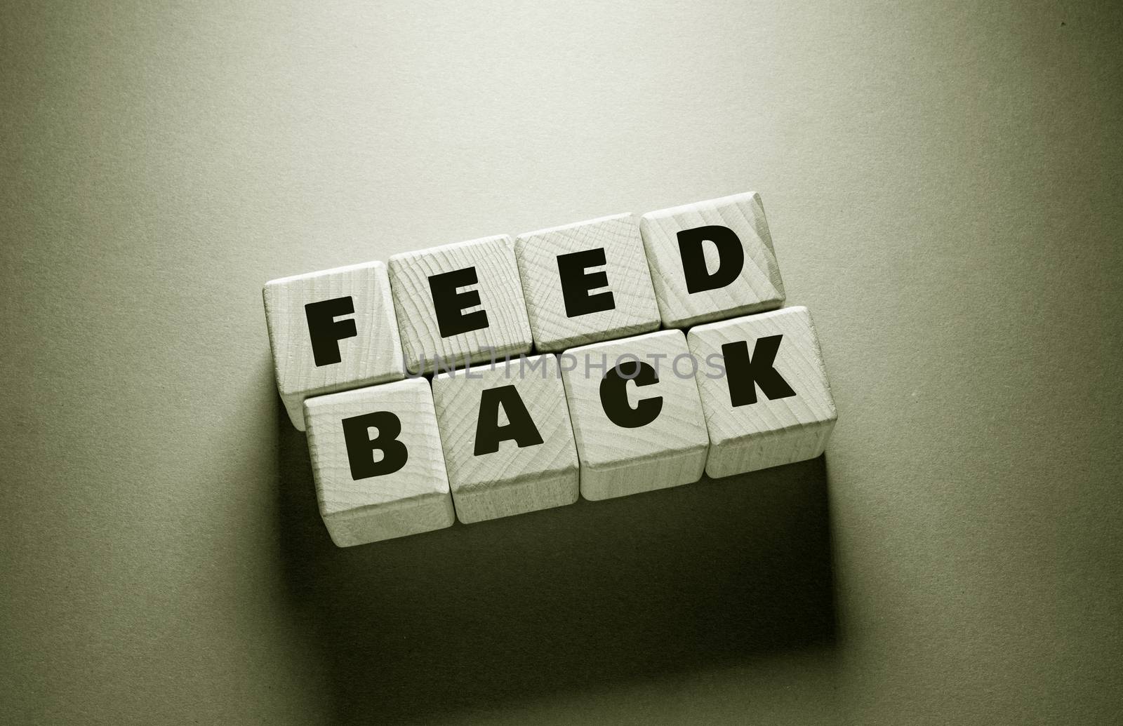 Feed Back Word with Wooden Cubes by Jievani